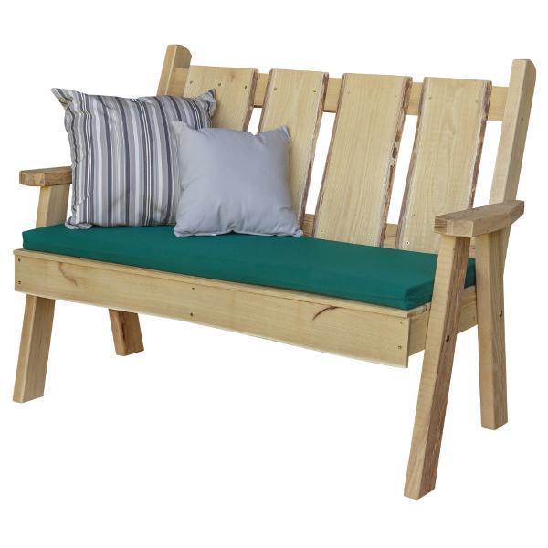 A&L Furniture Blue Mountain Timberland Garden Bench - Outdoor Wooden Bench for Patio, Garden, and Backyard - Weather-Resistant & Durable Seating