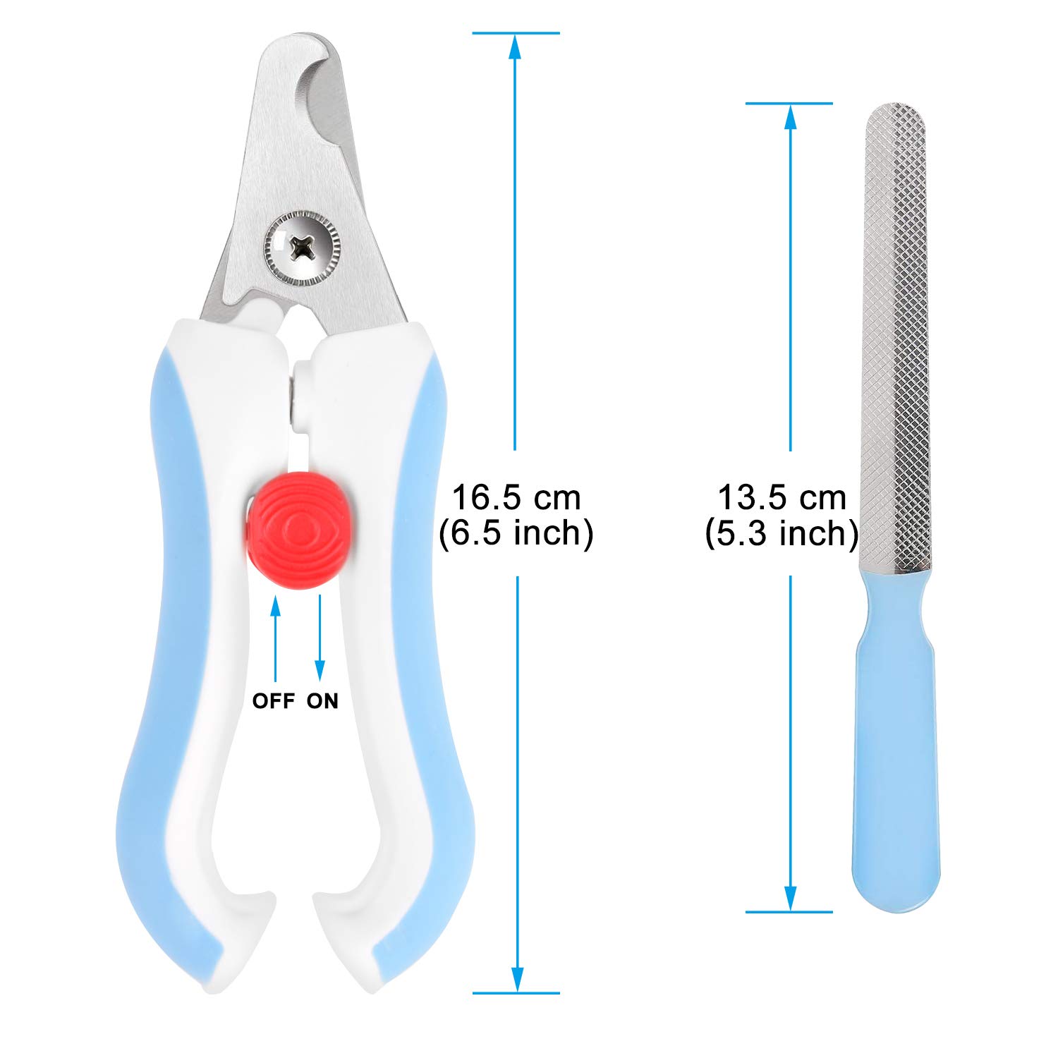 Professional Dog Nail Clippers & Trimmer with Safety Guard - Avoid Over Cutting, Pet Nail Grinder for Small to Large Dogs (Blue) - Perfect for At-Home Grooming & Puppy Nail Care