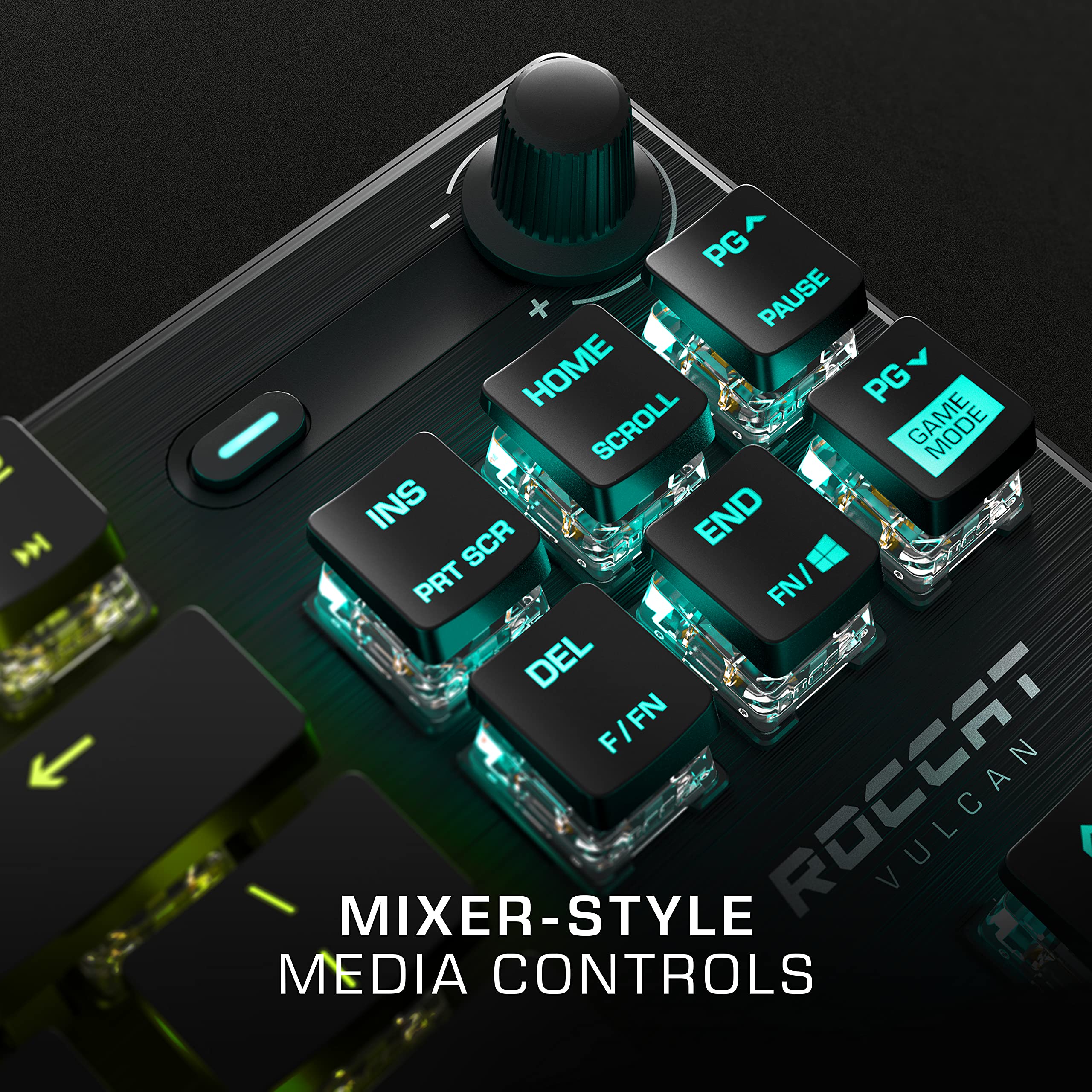 ROCCAT Vulcan TKL Compact Mechanical Gaming Keyboard - Titan Switch Optical, RGB AIMO Lighting, Anodized Aluminum Frame, Detachable USB-C - Tenkeyless Design for PC Gamers & Esports | Perfect for FPS, MOBA & Typing