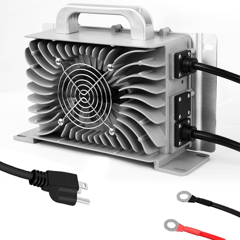 48V 58.4V 15A Waterproof Lifepo4 Golf Cart Battery Charger with Multiple Protection - Fast Charging Lithium Battery Charger for 48V Golf Carts - Perfect for Golf Courses, Resorts & RV Power Supply