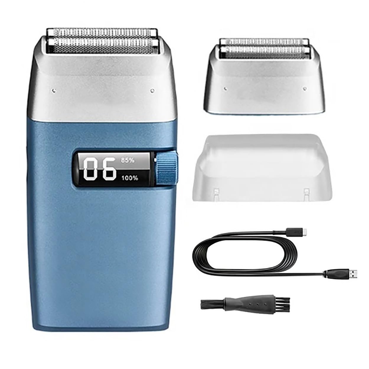 Men's Electric Razor - 3-Speed Rechargeable Shaver for Beard, Hair & Bald Head with Extra Mesh - Perfect for Home, Travel & Grooming Kit
