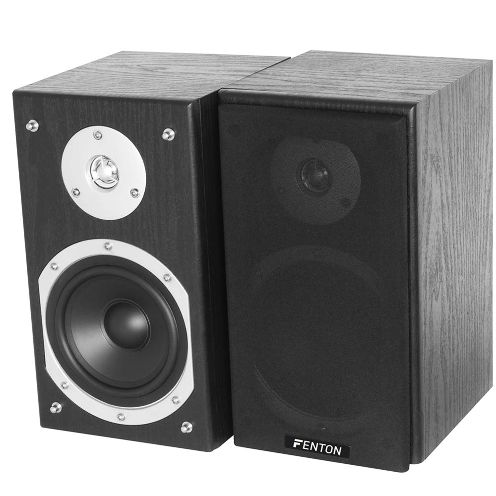 Fenton SHFB55B HiFi Bookshelf Speaker System with Built-in Amplifier & Subwoofer - 4x 5-Inch High Fidelity Speakers, Bluetooth Connectivity - Premium Home Audio Stereo System for Living Room, Bedroom, and Office Music Listening
