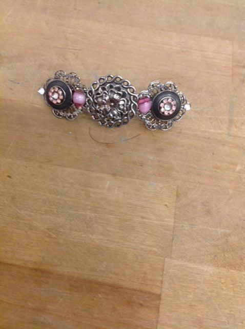 Elegant French Silver Stone Hair Clip for Women - Perfect for Weddings, Parties & Everyday Styling