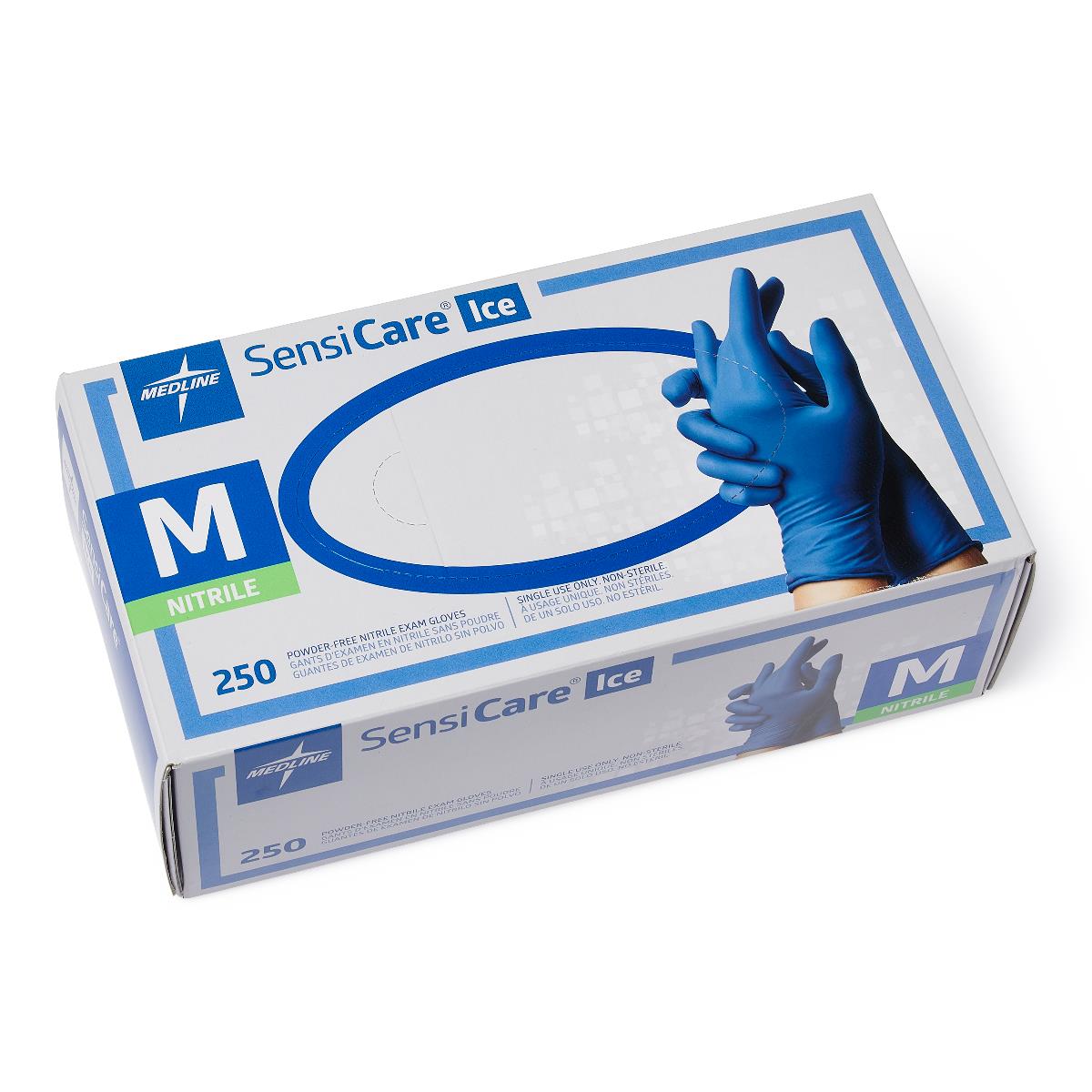 SensiCare Ice Blue Powder-Free Nitrile Exam Gloves - 300 Count, Latex-Free & Hypoallergenic for Medical, Dental, Tattoo & Food Handling Safety