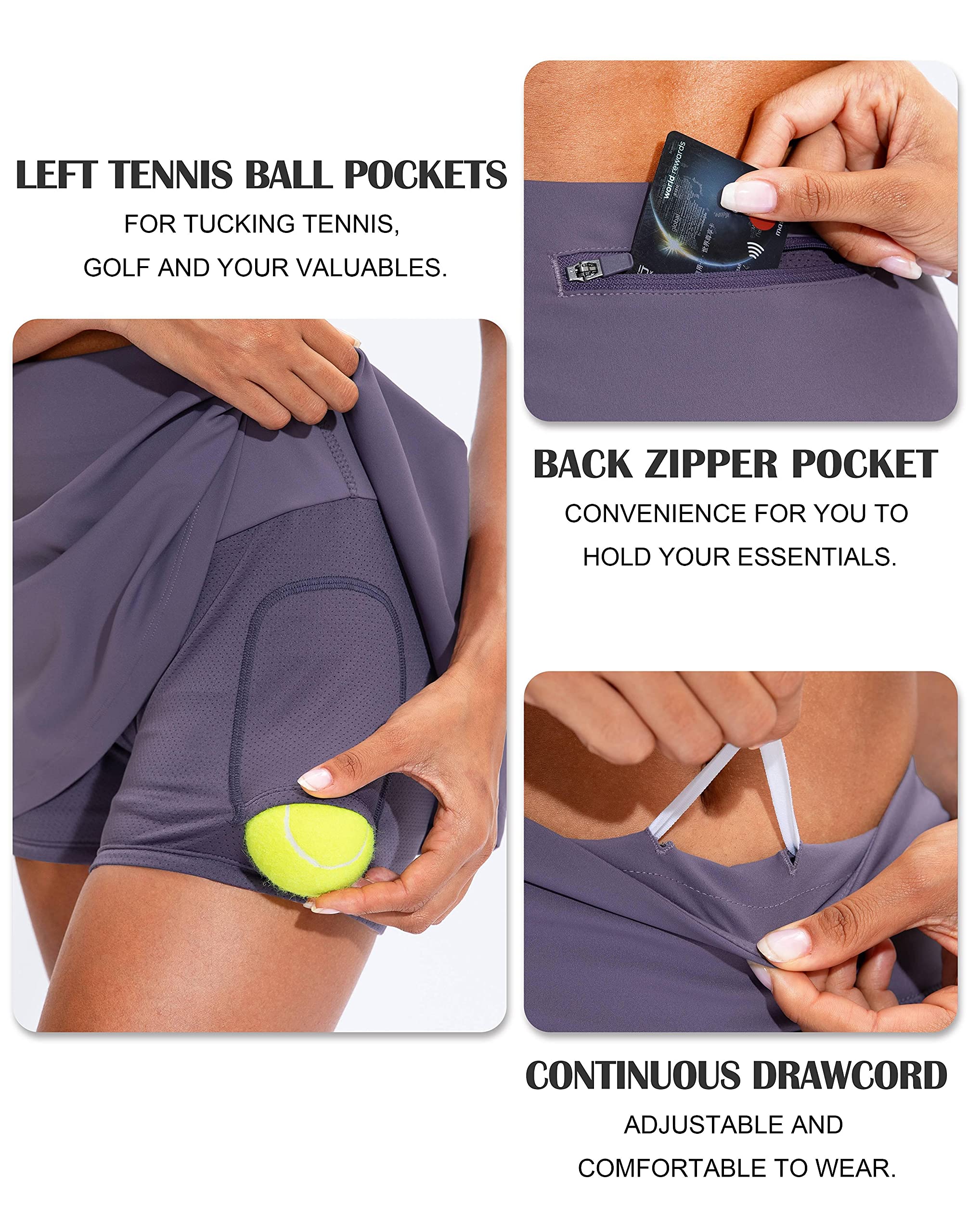 Soothfeel Women's Pleated Tennis Skirt with Pockets - High Waisted Athletic Skort for Golf, Running & Workout - Perfect for Sports, Gym & Casual Wear