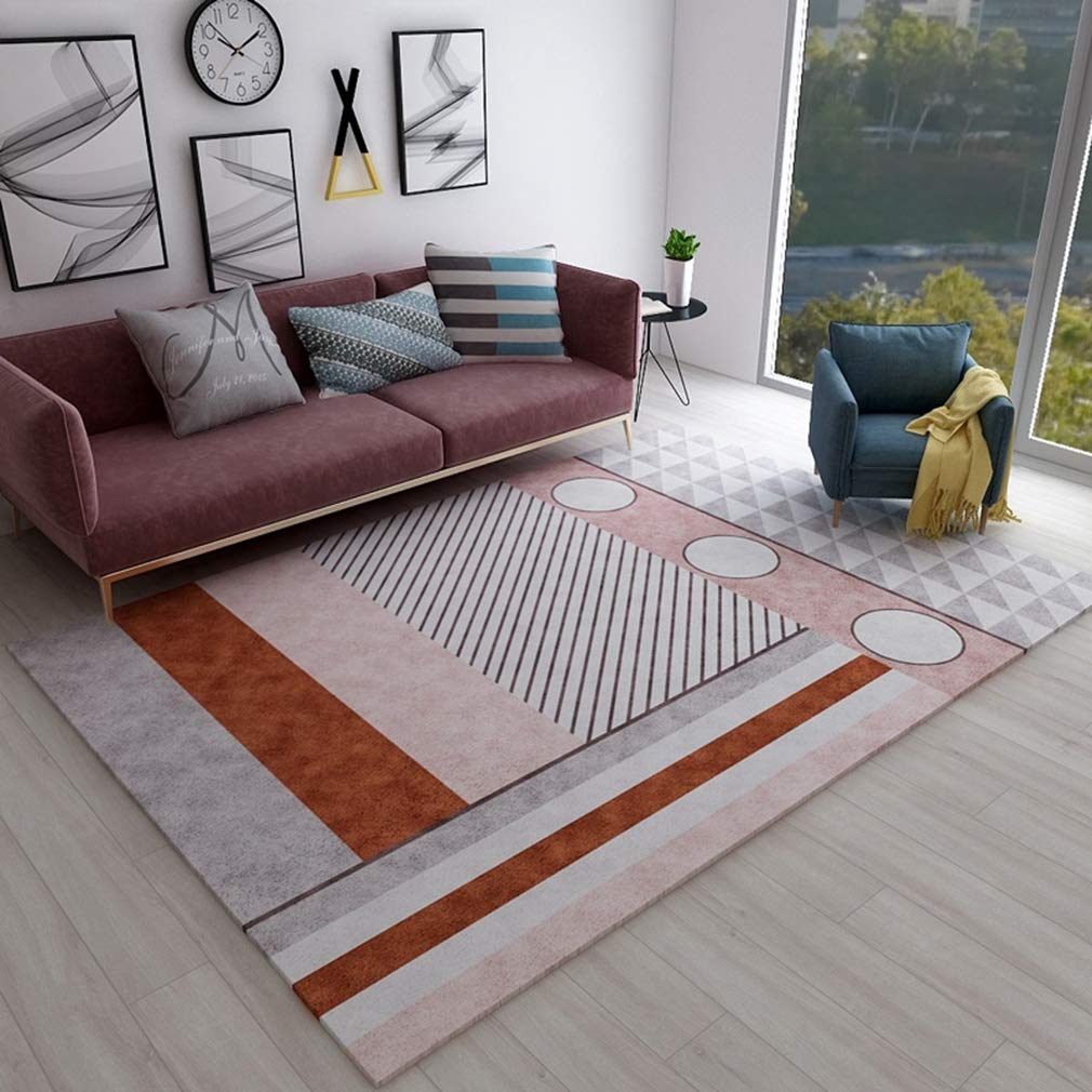 Soft Abstract Art Area Rug 5'x10' - Non-Slip Fleece Carpet for Living Room, Bedroom & Nursery - Modern Nordic Indoor/Outdoor Runner for Kids Crawling & Home Decor