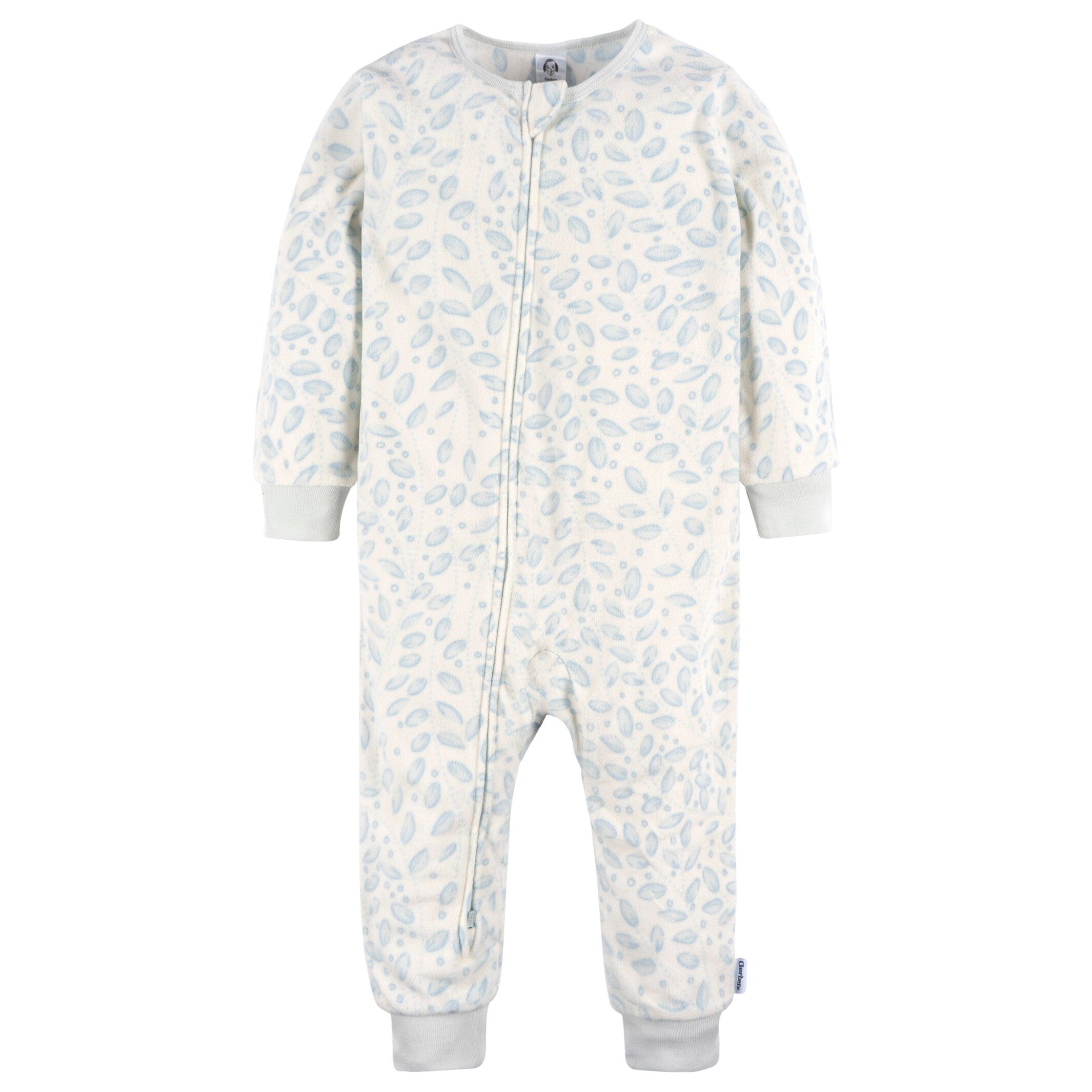 3 Pack Baby Girls' Blue Floral Footless Fleece Pajamas - Soft Winter Sleepwear for Infants & Toddlers - Perfect for Nursery, Bedtime & Family Photos