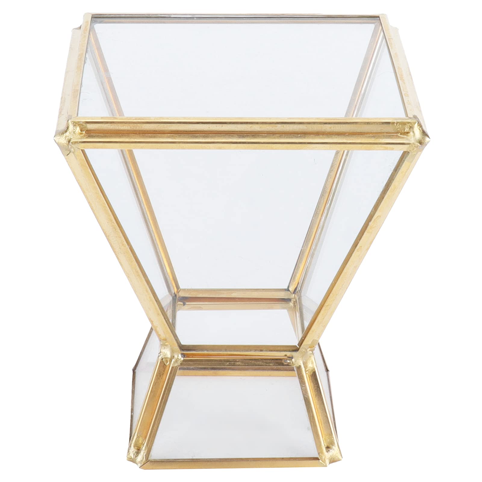 CHICIRIS Golden Glass Plant Container - Transparent & Durable Flower Pot for Indoor Plants, Succulents, Herbs - Perfect for Living Room, Bedroom, Office Decor & Housewarming Gifts