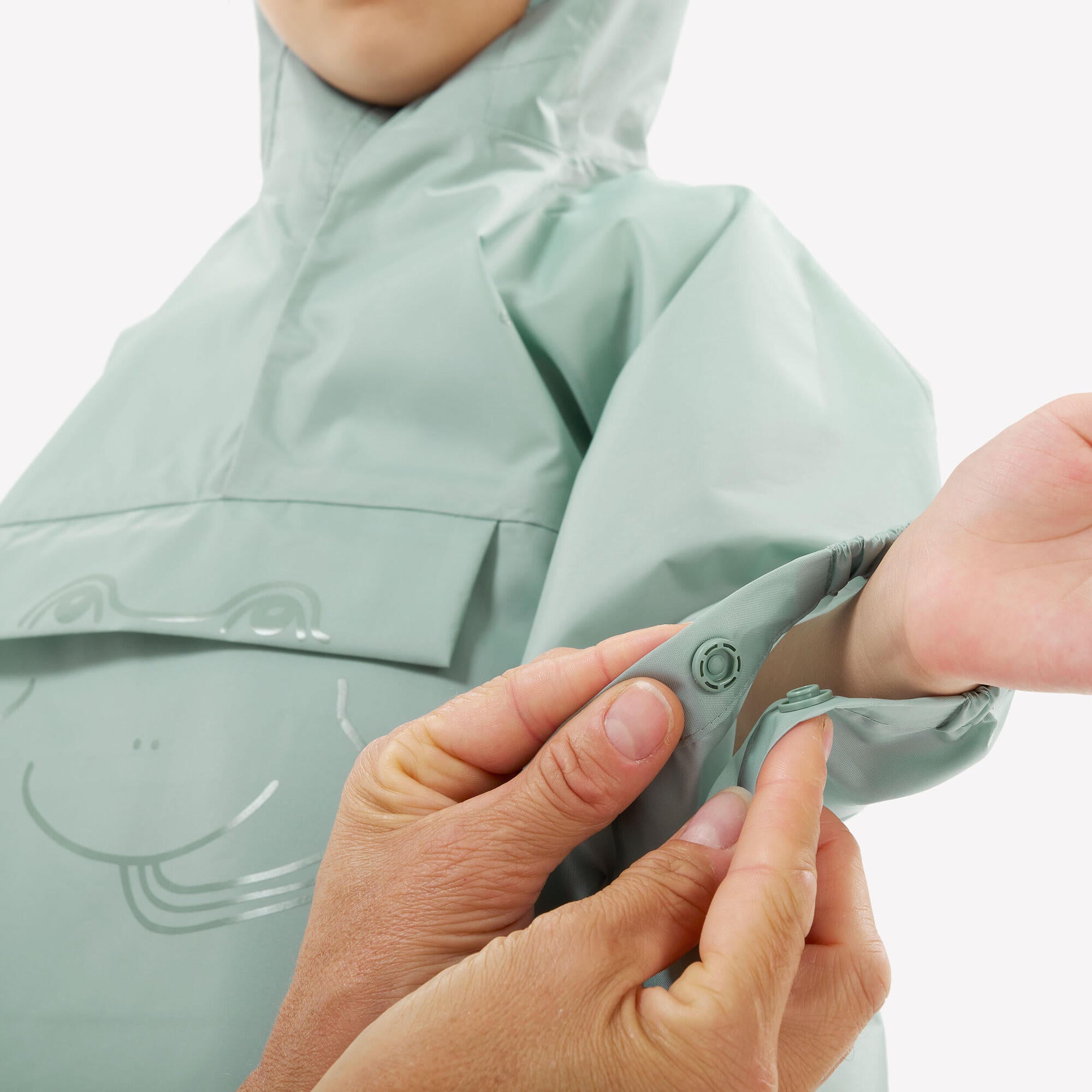 Quechua MH100 Kids Rain Poncho Waterproof Lightweight Hooded Jacket for Boys & Girls Ages 2-6 - Perfect for Outdoor Play, Hiking & Rainy Day Adventures