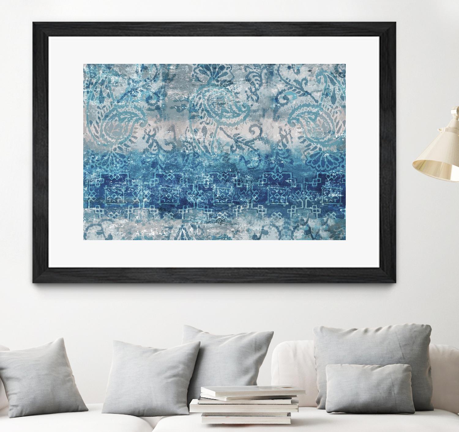 Blue Abstract Elegance II Canvas Wall Art - Modern Home Decor for Living Room, Bedroom & Office | Handmade Painting for Stylish Interior Design