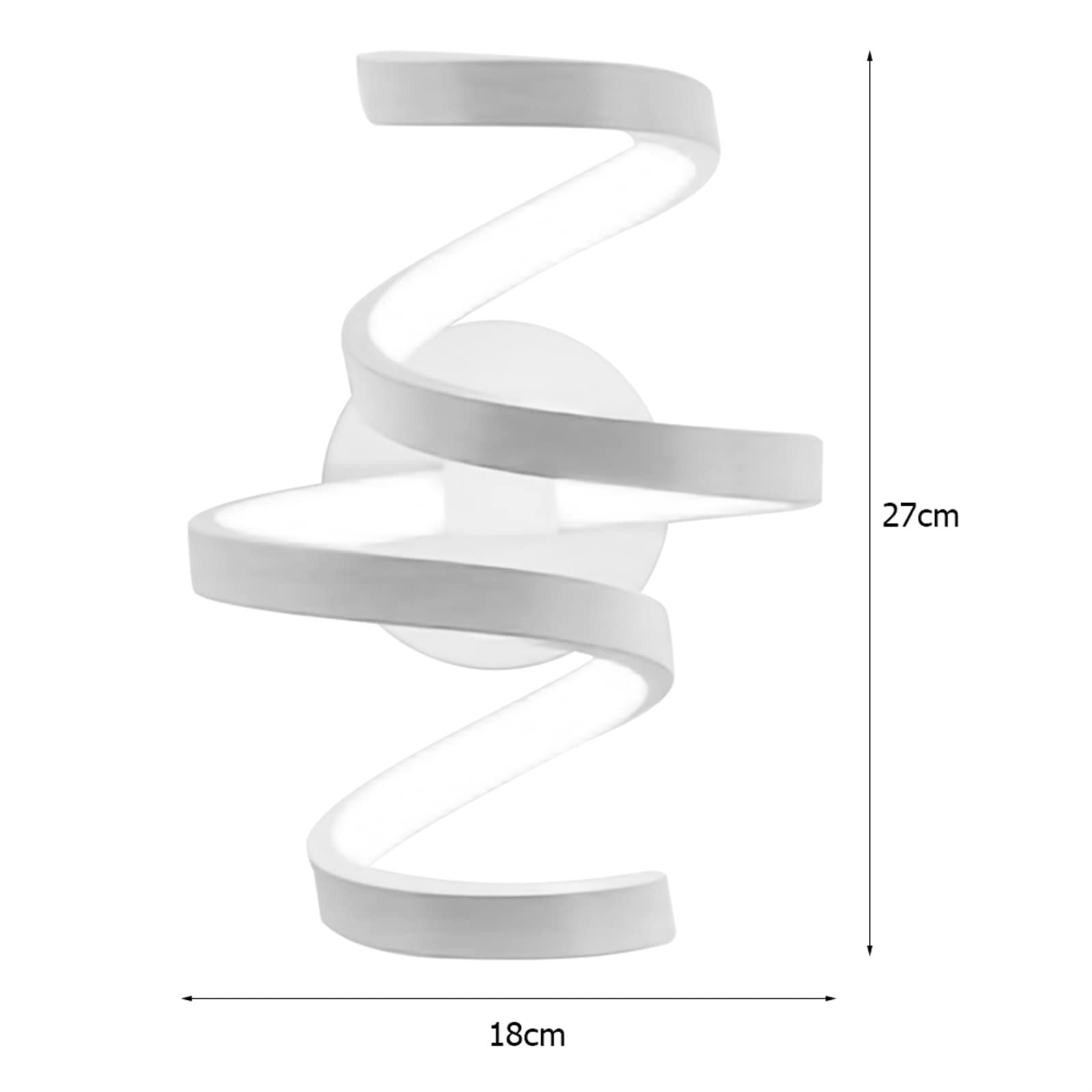 Modern Spiral LED Wall Light - Energy Efficient Wall Mounted Lamp for Bedroom, Living Room, Stairs | Home Decor Lighting for Aisle, Bedside & Interior Design