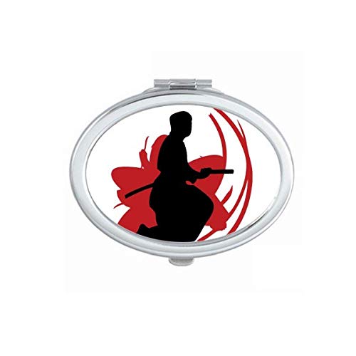 DIYthinker Samurai Katana Sakura Japan Mirror - Portable Folding Double-Sided Makeup Mirror for Travel & Vanity (Bushido Style)