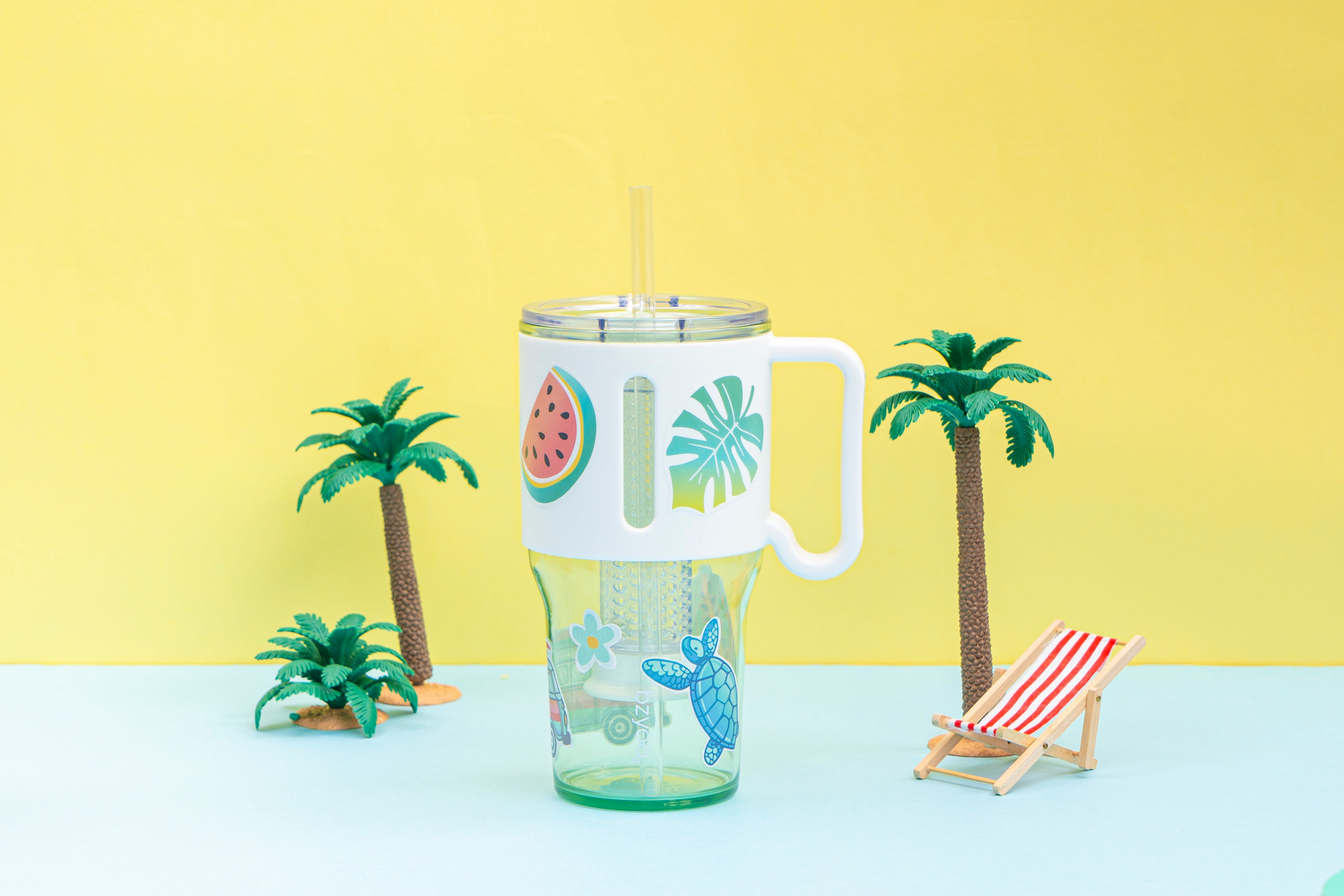 35oz Clear Insulated Stainless Steel Tumbler with Straw - Sage Green | Leakproof Travel Mug for Coffee, Tea & Infused Water | Perfect for Gym, Office & Outdoor Activities