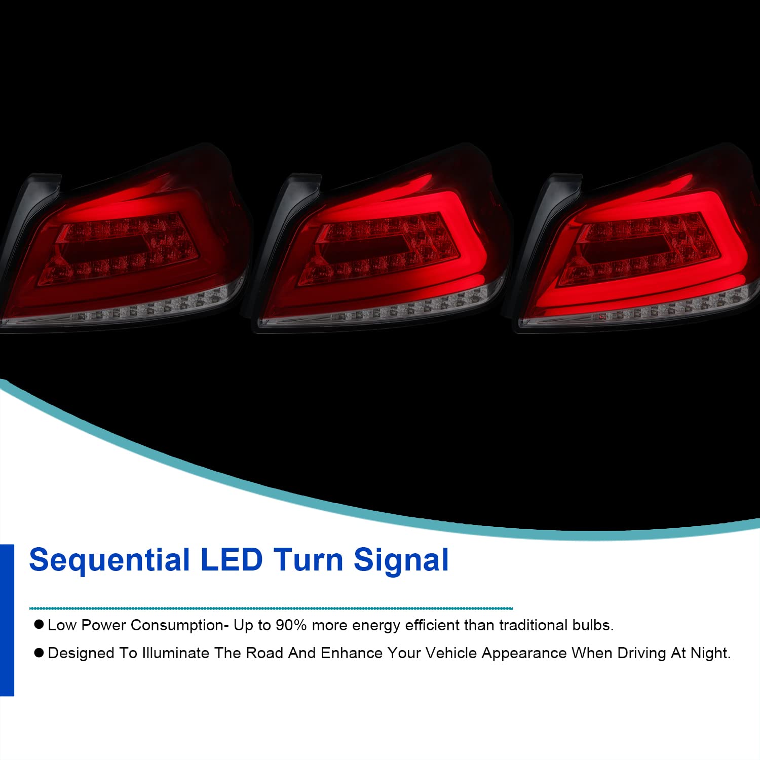 Spec-D Tuning LED Tail Lights with Sequential Turn Signals - Compatible with 2015-2021 Subaru WRX & WRX STI (Left & Right Pair) - Upgrade Your Car's Style & Visibility for Night Driving