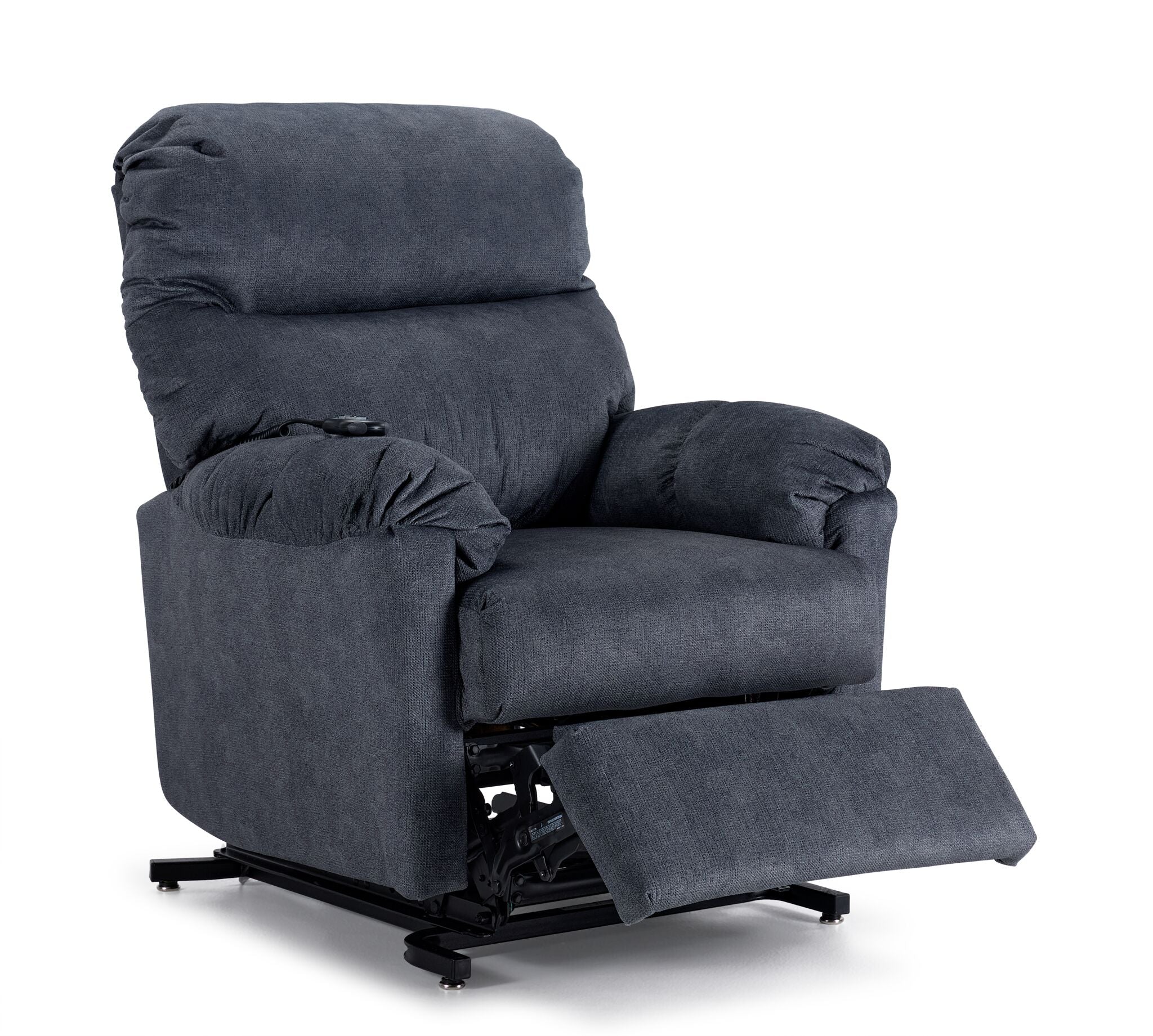 Power Lift Recliner Chair for Elderly - Slate Blue Electric Massage Recliner with Heat & USB Charging - Comfortable Lift Chair for Living Room, Bedroom & Home Theater