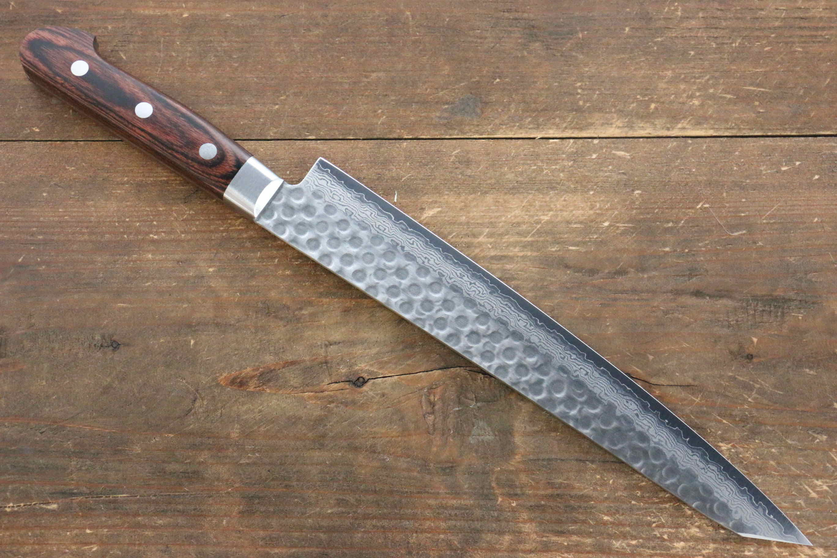Premium Jikko VG10 17-Layer Kiritsuke Sujihiki Knife 230mm - Japanese Mahogany Handle - Perfect for Sushi, Sashimi & Meat Slicing