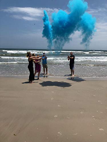 16 Inch Non-Toxic Gender Reveal Powder Cannons Bundle - 2 Blue Confetti Shooters with 8 Free Party Balloons for Baby Shower & Gender Reveal Celebrations