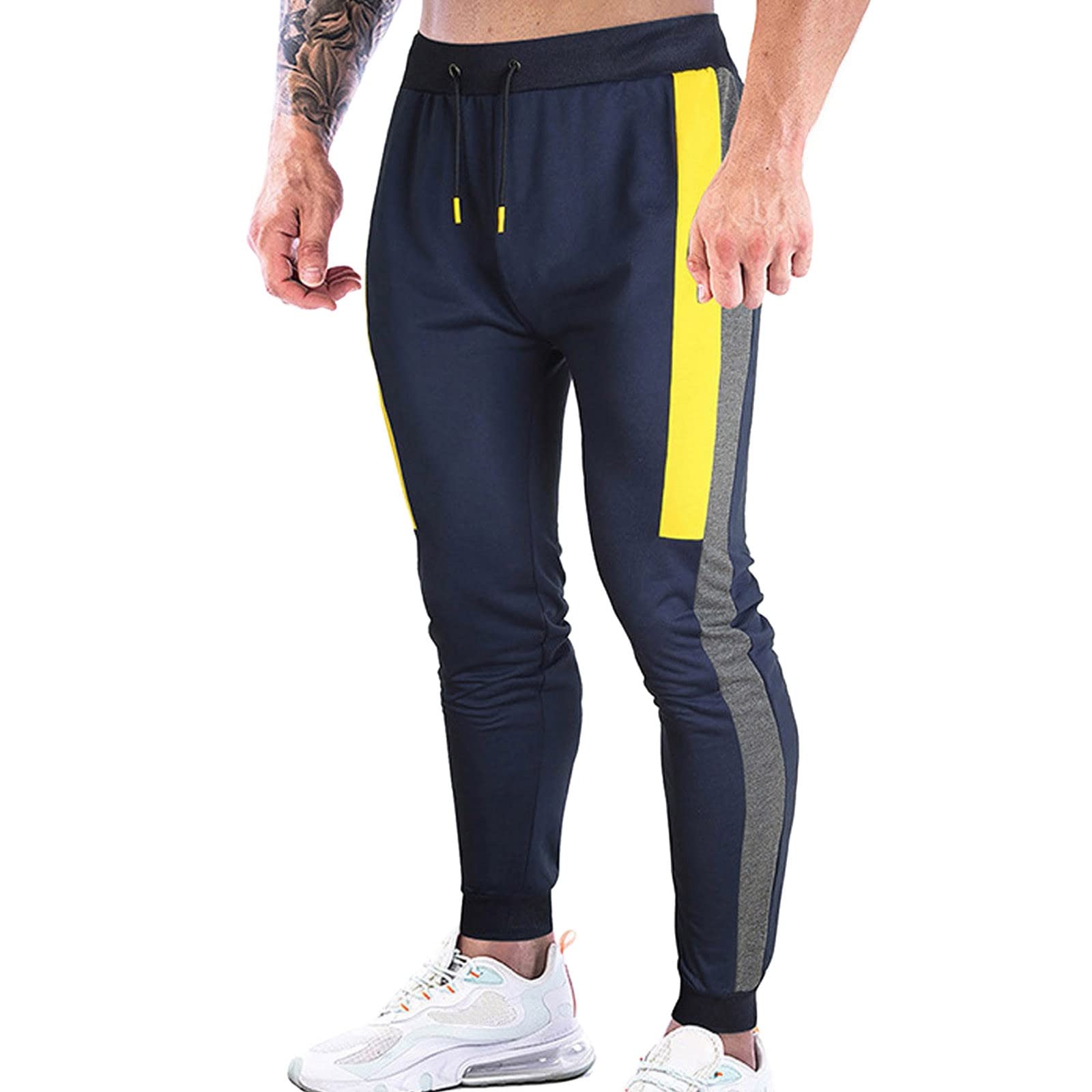 **Men's Athletic Slim Fit Jogger Pants - Mid Waist Casual Sweatpants with Pockets for Yoga, Running & Gym Workouts**