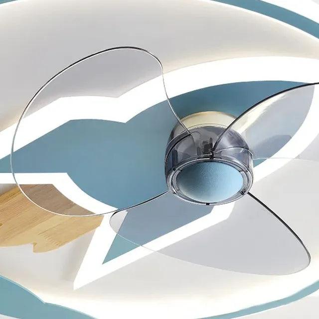 Modern Round Ceiling Fan with LED Light - Quiet & Energy Efficient for Bedroom, Living Room, and Office
