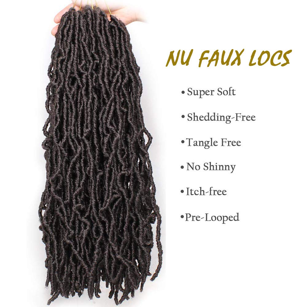 Soft Faux Locs Crochet Braids - 18 Inch Pre-Looped Synthetic Hair Extensions for Women (Pack of 6, 4) | Natural Look, Easy to Install, Perfect for Protective Styling & Everyday Wear