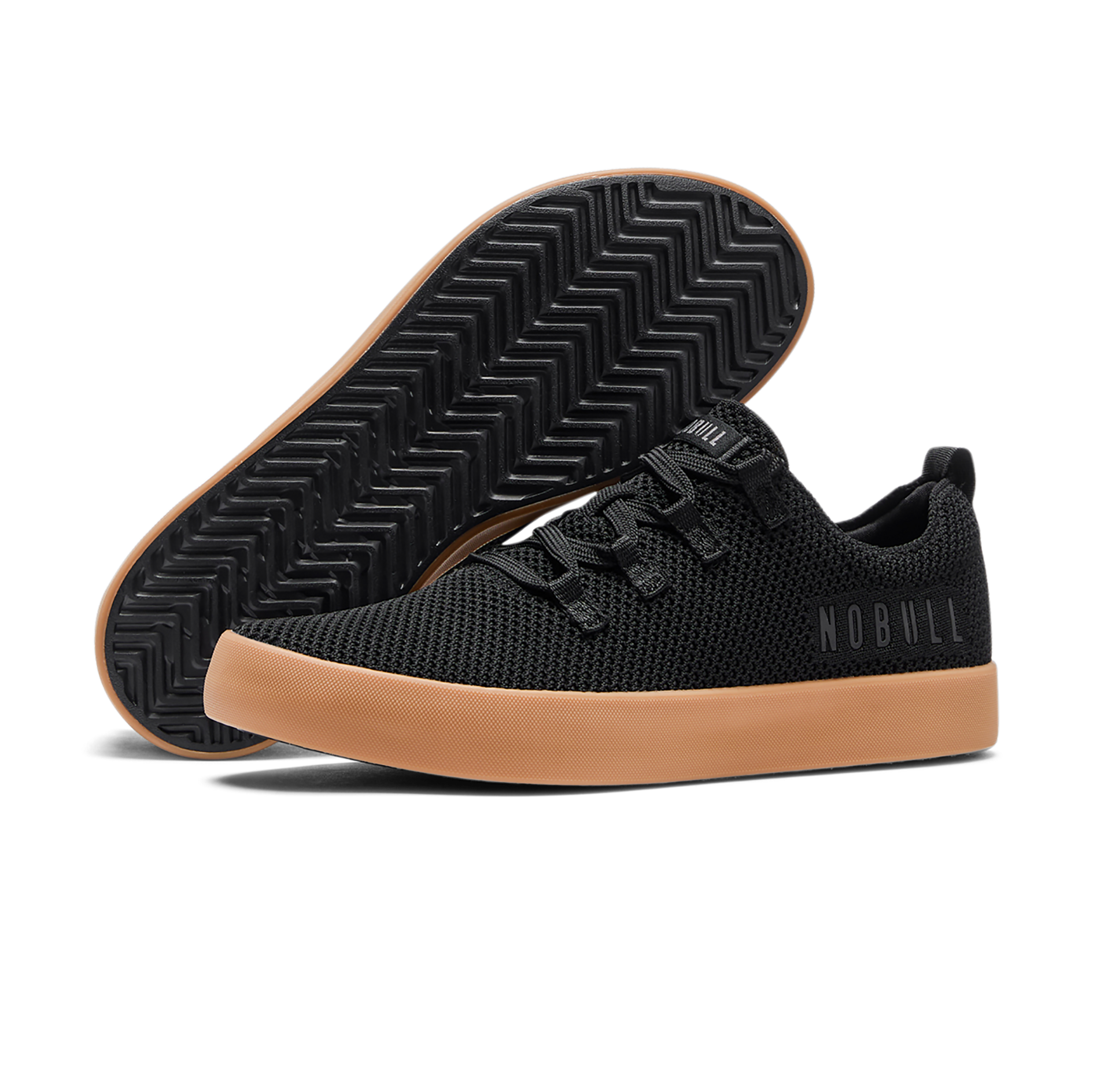 Men's Black Gum Sole Knit Sneakers - Comfortable Casual Shoes for Walking, Running & Everyday Wear