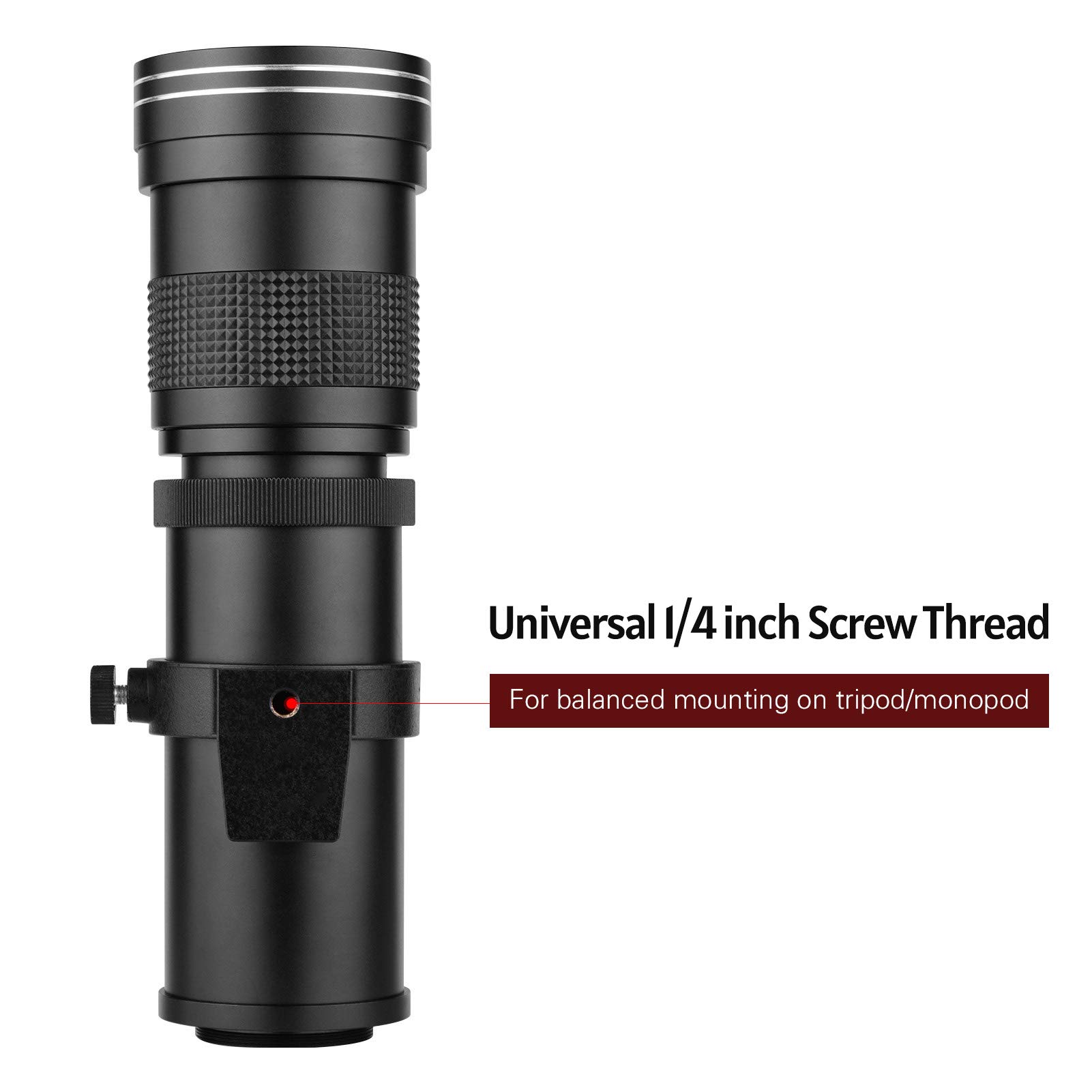 420-800mm Super Telephoto Zoom Lens for Sony NEX E-Mount Cameras | F/8.3-16 Aperture | T2 Mount Compatible with DSLR/SLR | Black | Perfect for Wildlife, Sports & Long-Distance Photography