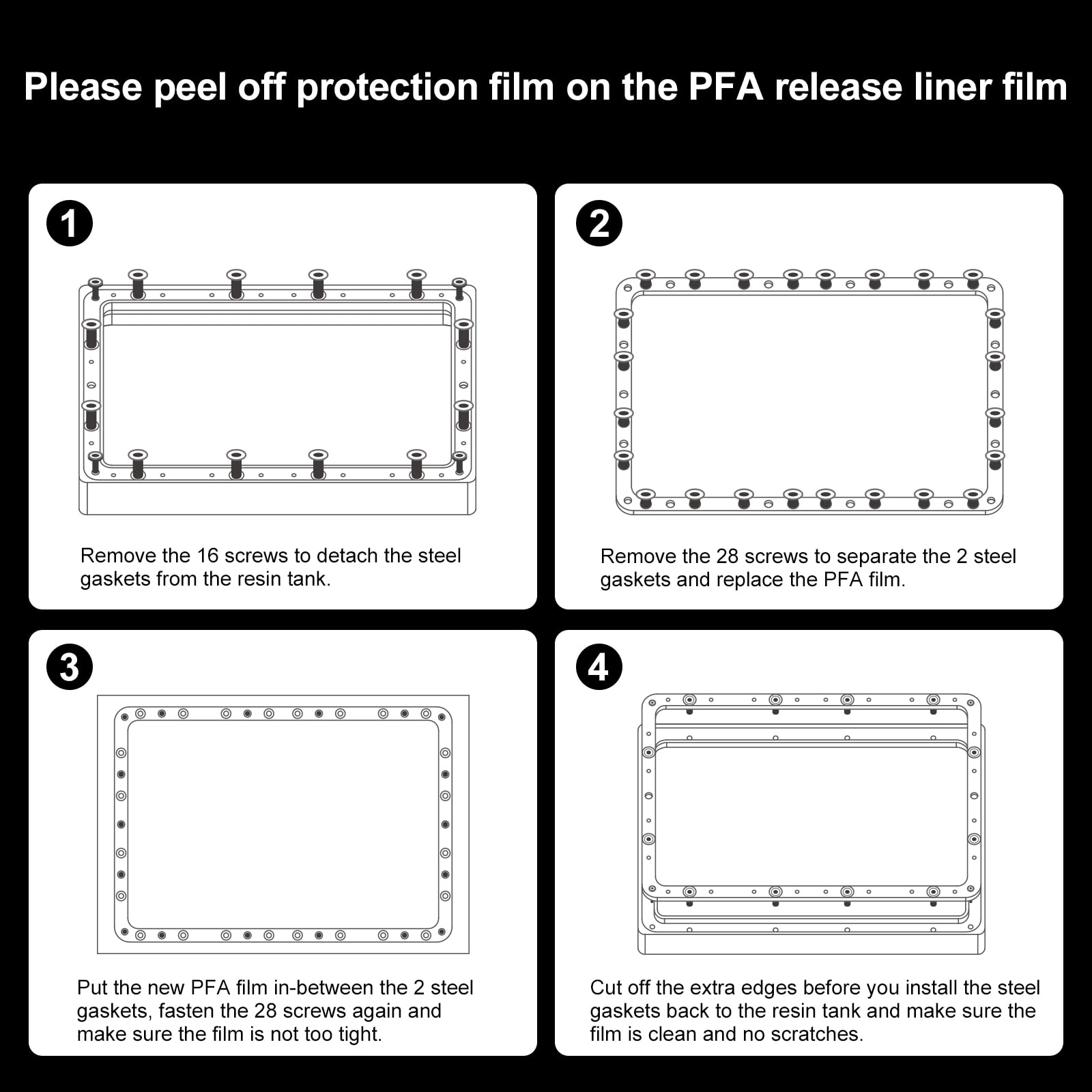 ELEGOO 3 PCS PFA Release Liner Film 2.0 for Saturn 4/4 Ultra/3/2/8K Resin 3D Printers - 273x176mm - High-Performance Non-Stick Film for Smooth Resin Printing and Easy Model Removal - Perfect for DIY, Jewelry, Miniatures & Prototyping