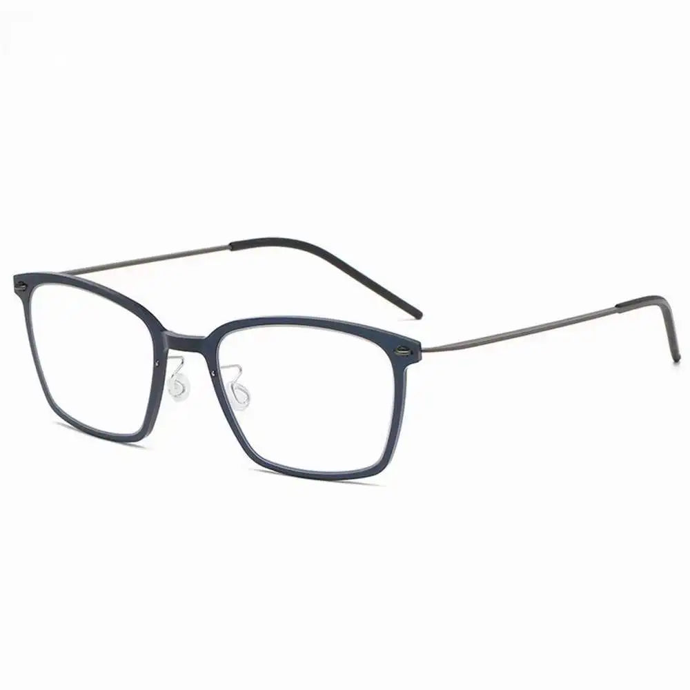 Aimee Men's Full Rim Square Screwless Titanium Eyeglasses Frame 6536 - Lightweight & Durable for Work, Reading & Everyday Use