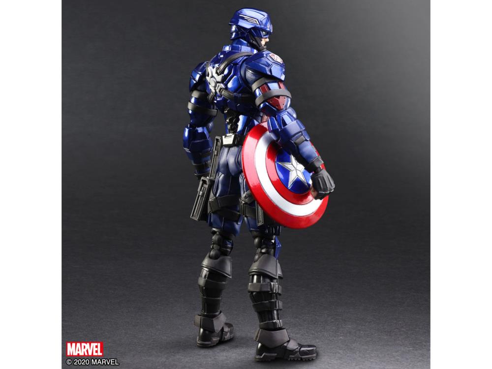 Bring Arts Marvel Universe Variant Captain America Action Figure by Square Enix - Collectible Anime-Style Superhero Toy for Display & Cosplay