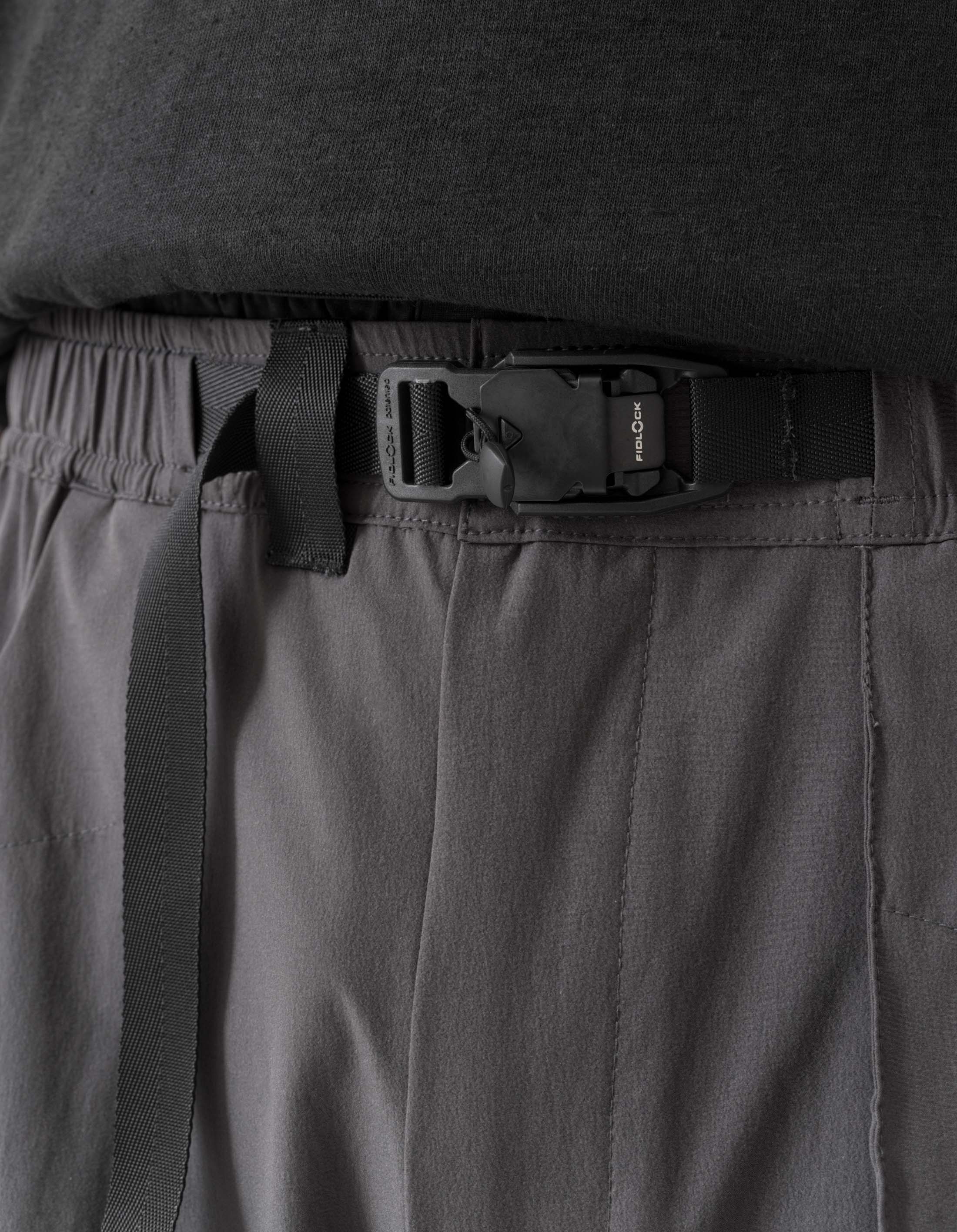 6042 Recycled Nylon Cargo Shorts for Men - Charcoal Gray Outdoor Hiking & Travel Pants with Multiple Pockets