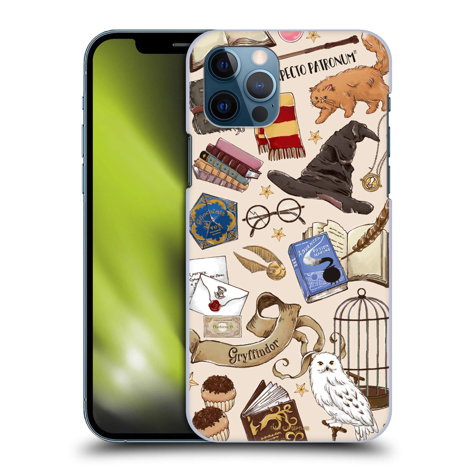 Official Harry Potter Hogwarts Deathly Hallows iPhone 12 Case - Licensed Hard Back Cover for iPhone 12/12 Pro - Perfect for Fans, School, Work & Daily Protection