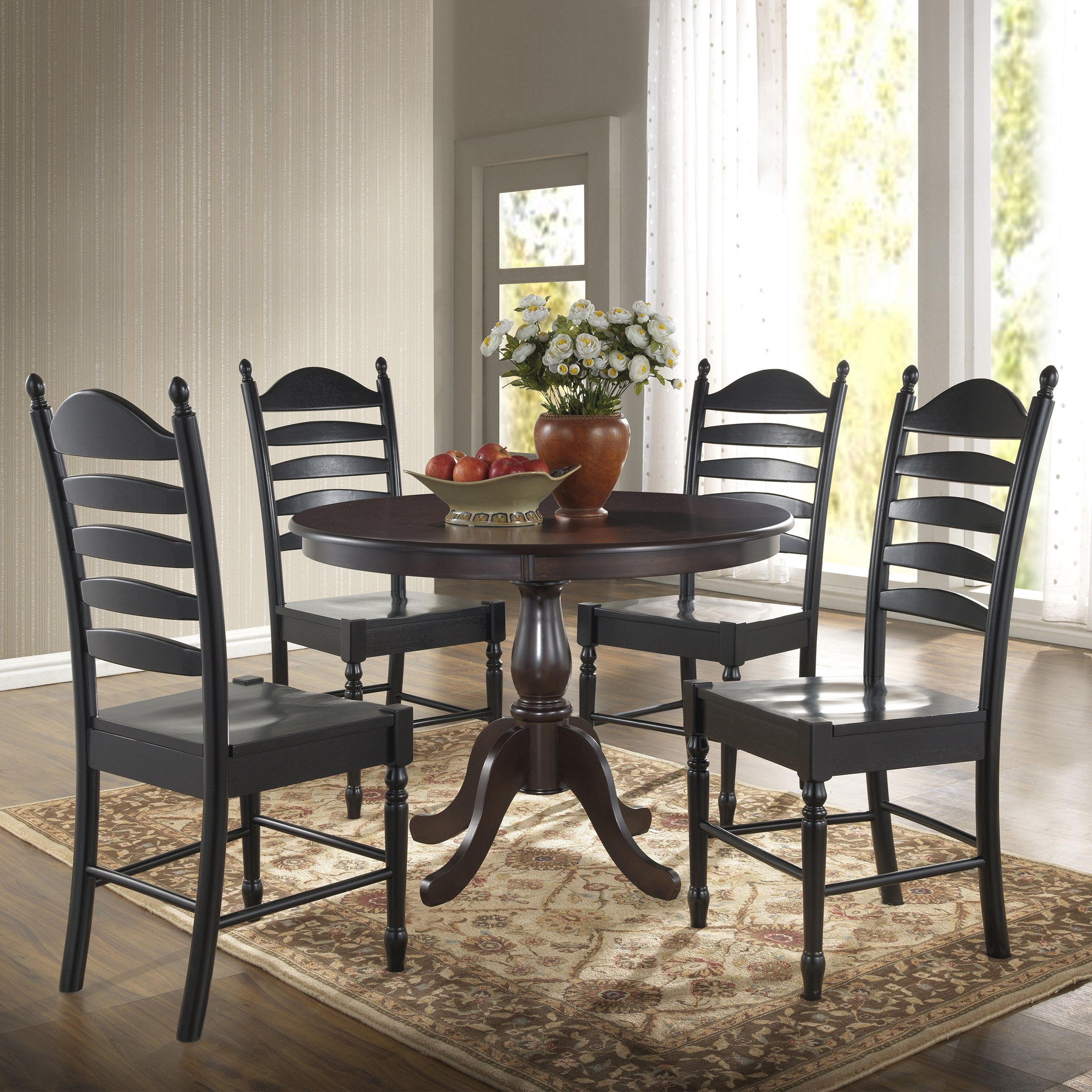 Hamilton 42-Inch Round Pedestal Dining Table in Espresso Finish - Carolina Chair and Table Collection - Perfect for Small Dining Rooms, Breakfast Nooks & Cozy Kitchen Spaces