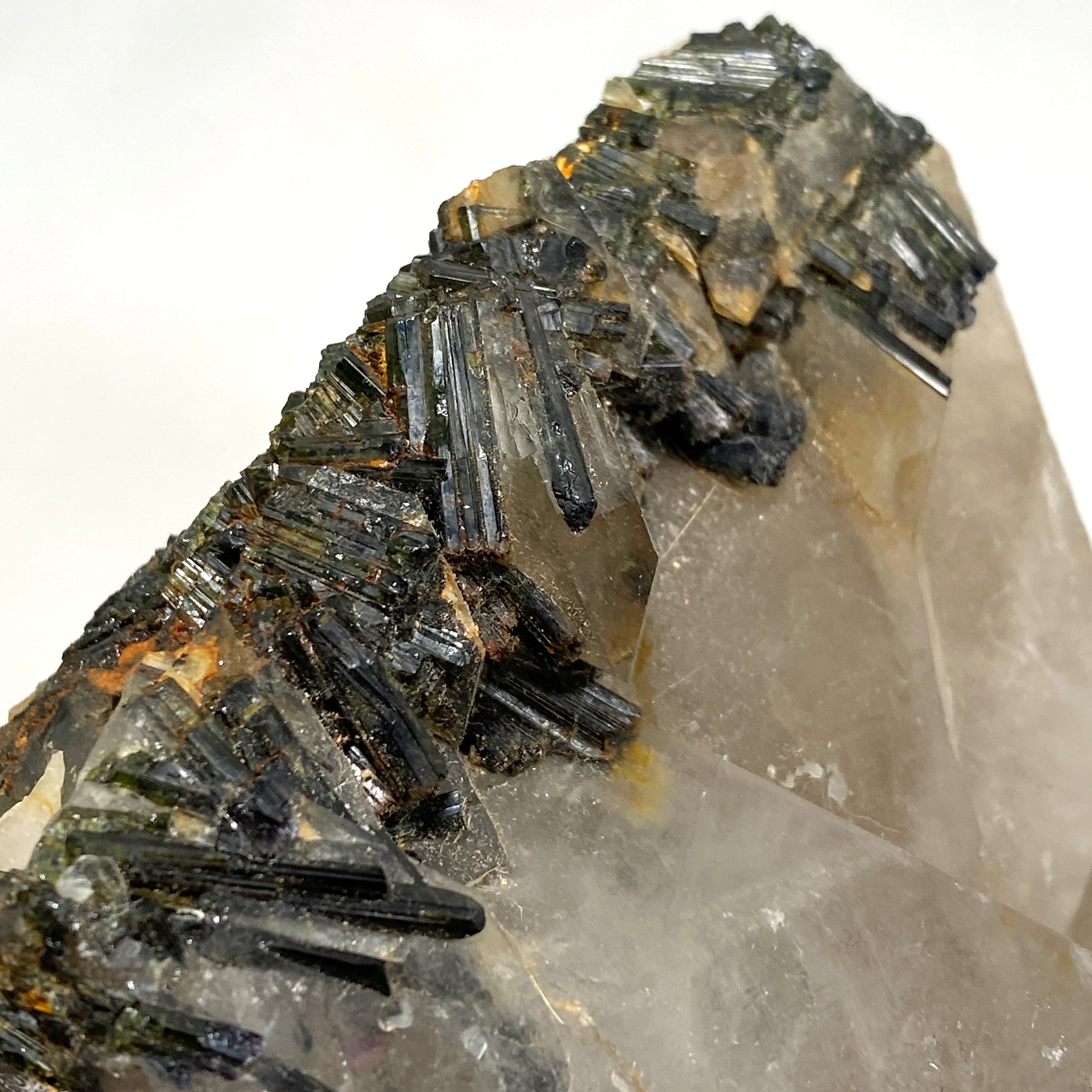 Natural Green Tourmaline in Smokey Quartz Large Healing Crystal - SQGT 01 for Meditation, Energy Work & Home Decor