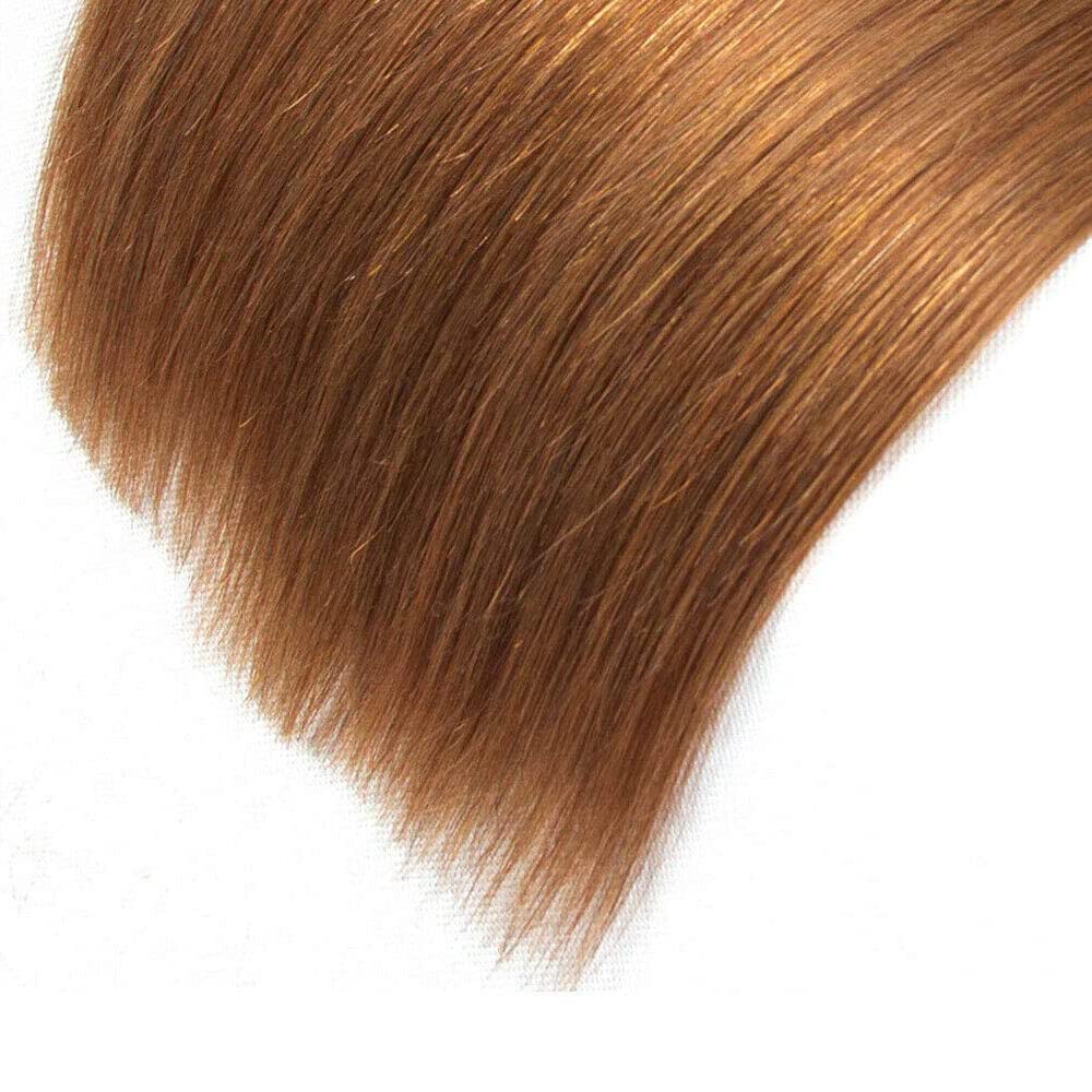 Ombre Human Hair Bundles 1B/30 - Two Tone Virgin Unprocessed Hair Weave for Black Women - 3 Bundles Brown Color (26 28 30 Inch) - Perfect for Natural Hairstyles, Weaves & Extensions