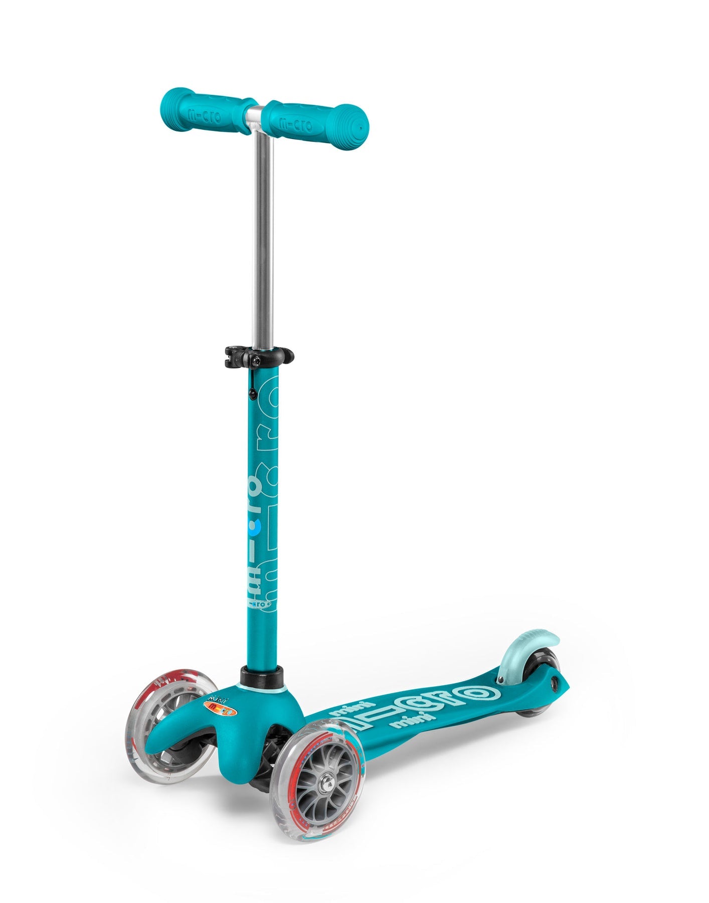 Micro Mini Deluxe 3 Wheel Scooter for Kids - Lightweight Foldable Kick Scooter with Adjustable Handlebar, Aqua Blue - Perfect for Commuting, Park Rides & Neighborhood Fun