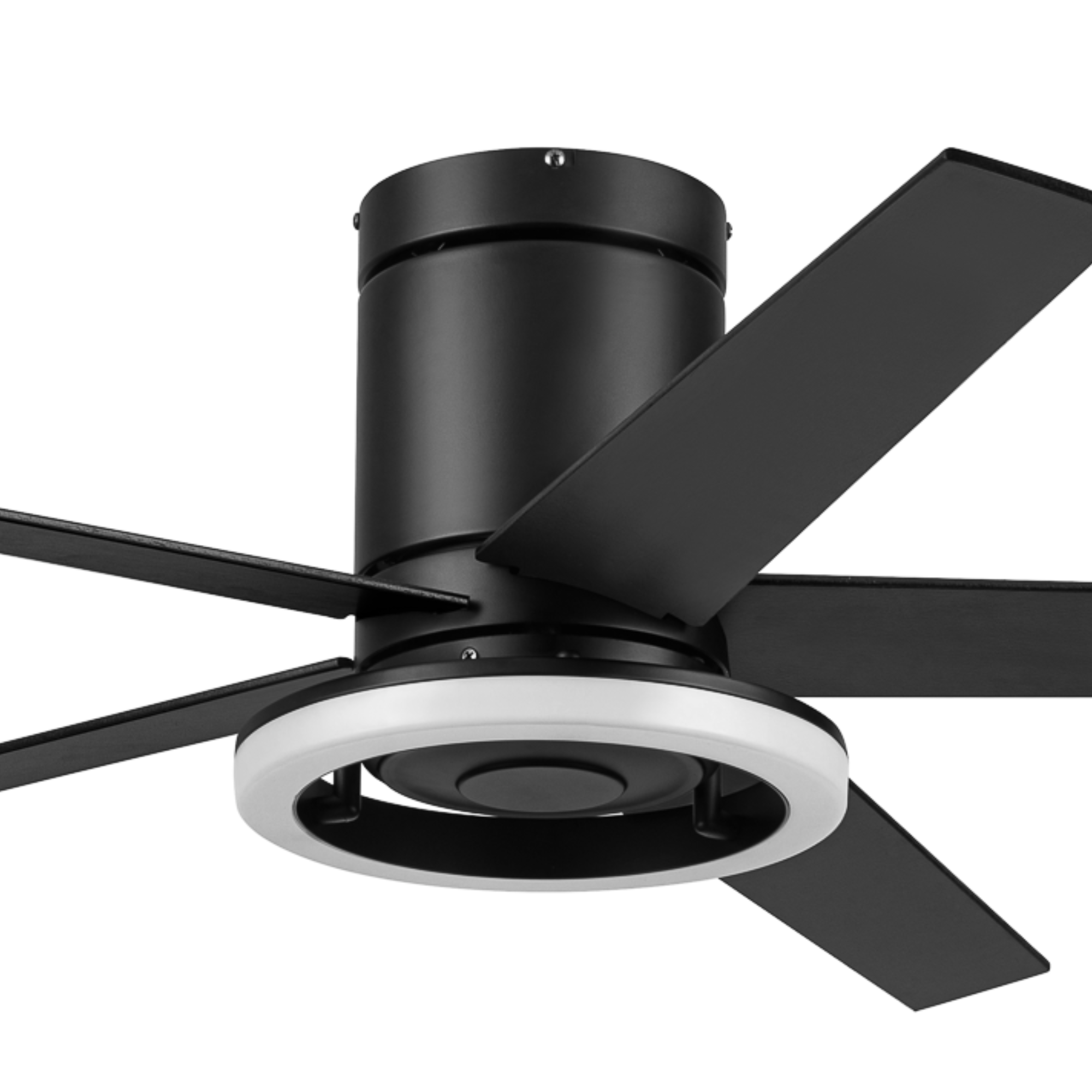 52 Inch Honeywell Graceshire Matte Black Ceiling Fan with LED Ring Light & Remote Control - Perfect for Living Room, Bedroom, and Outdoor Patio Cooling