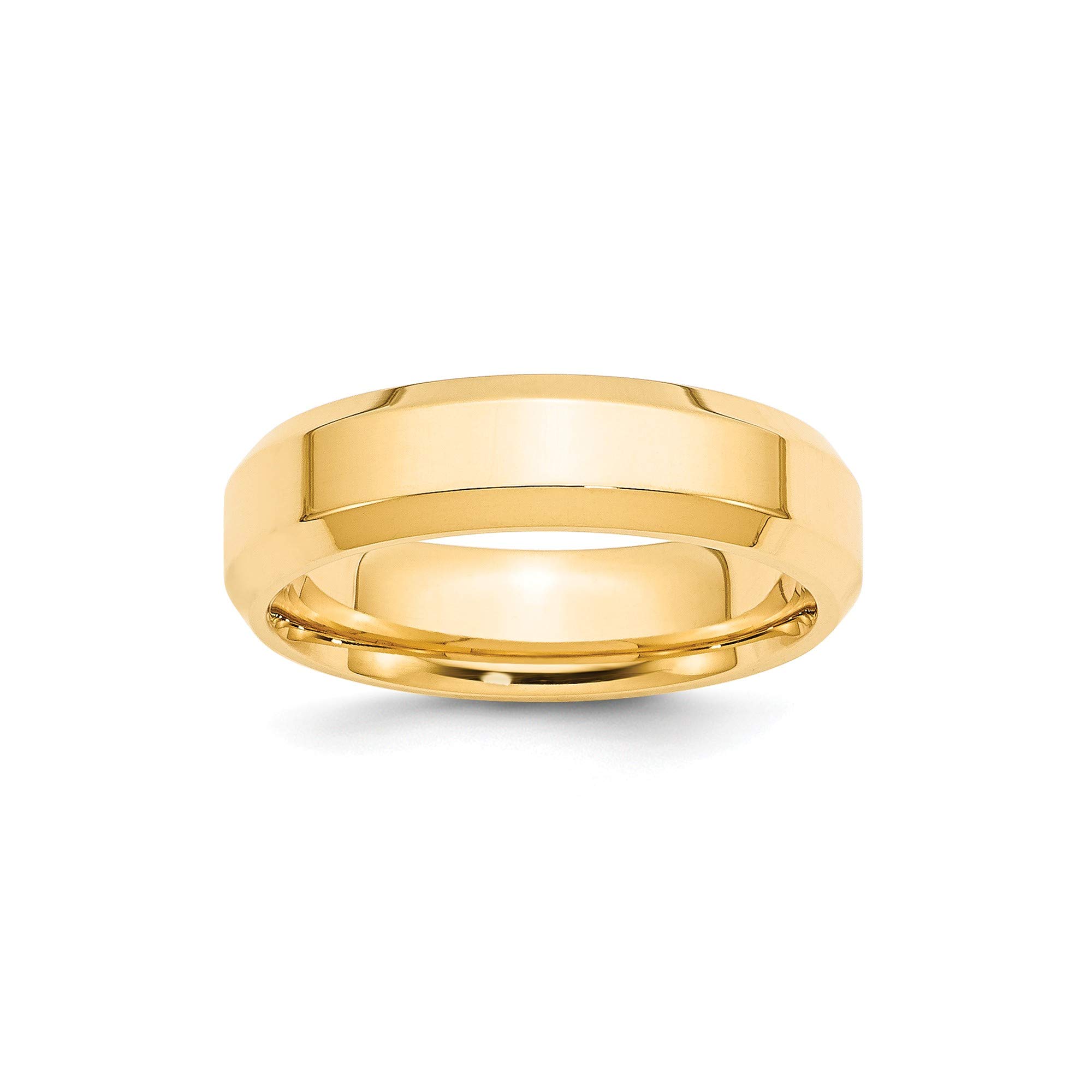 14k Yellow Gold 6mm Comfort Fit Band Ring - Size 11.5 for Men & Women