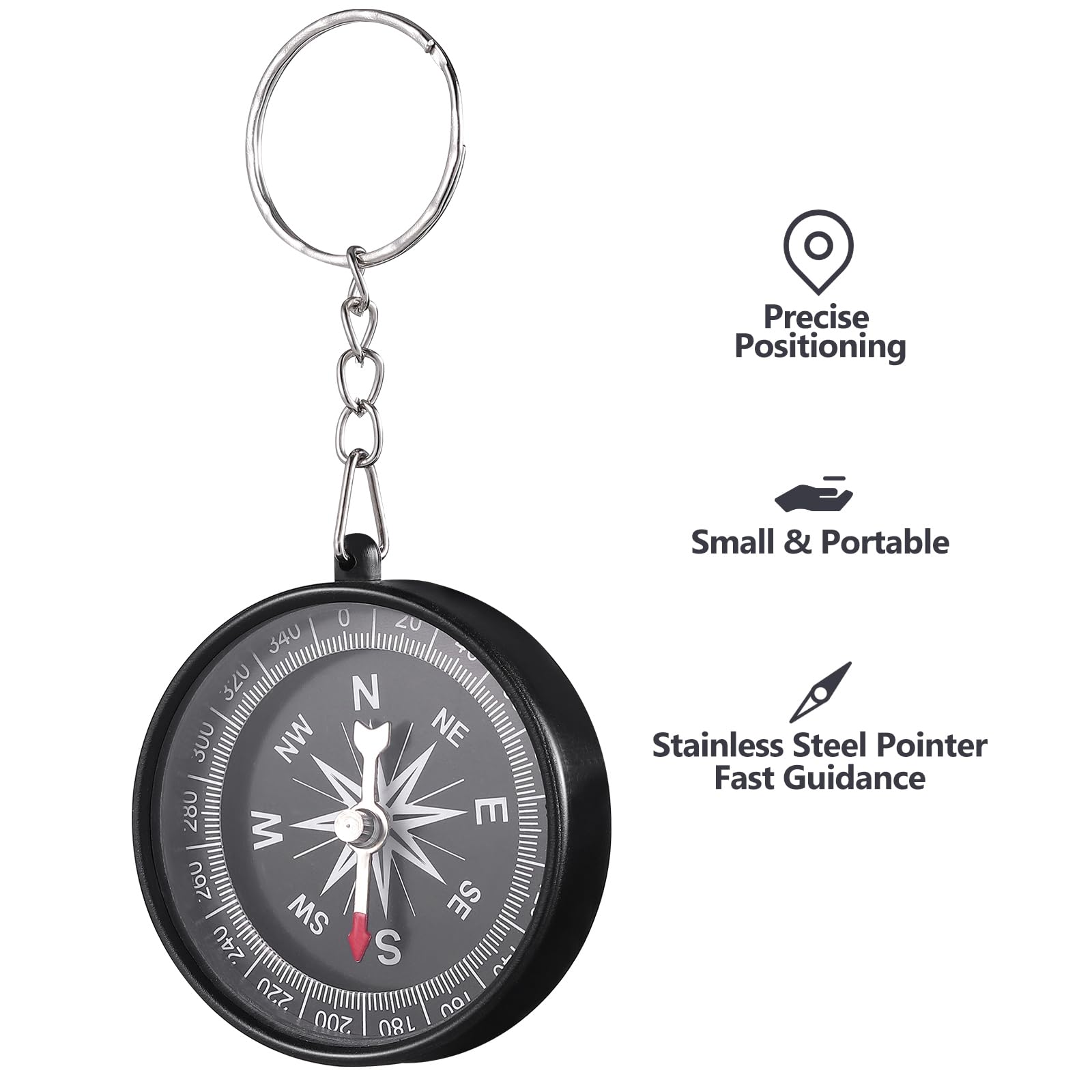 **Toyvian 12PCS Mini Survival Compass Keychain - Waterproof Metal Hiking Compass for Outdoor Camping, Hiking, Backpacking & Emergency Kits - Perfect for Kids, Party Favors & Survival Gear**