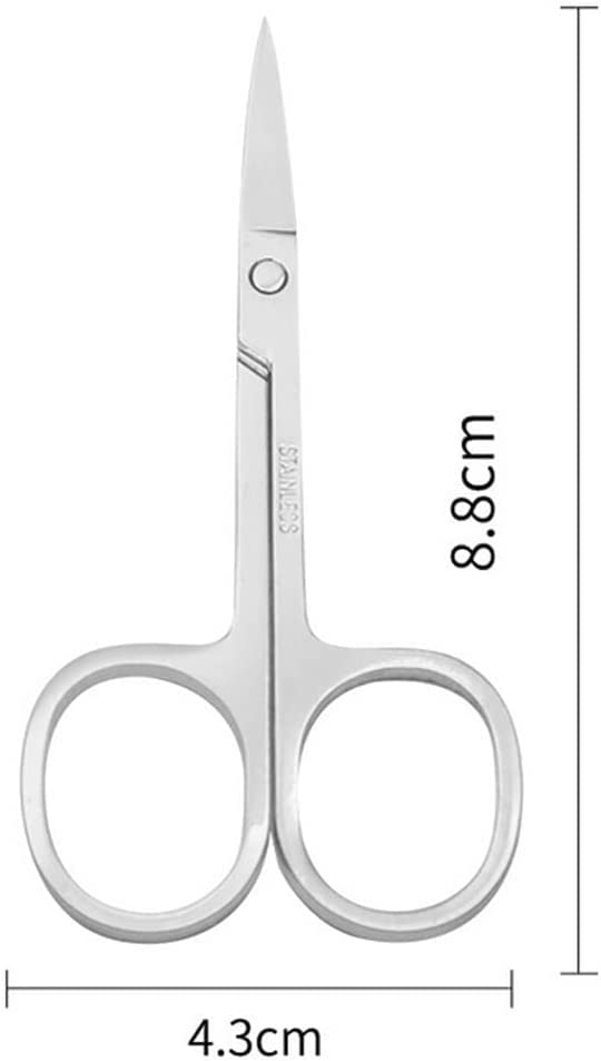 Professional Nose Hair & Eyebrow Scissors Set - Stainless Steel Facial Hair Trimmer with Straight & Rounded Tips for Ear Hair, Mustache, Beard Grooming - Includes Nail File - Perfect for Men's Grooming Kit & Travel Essentials