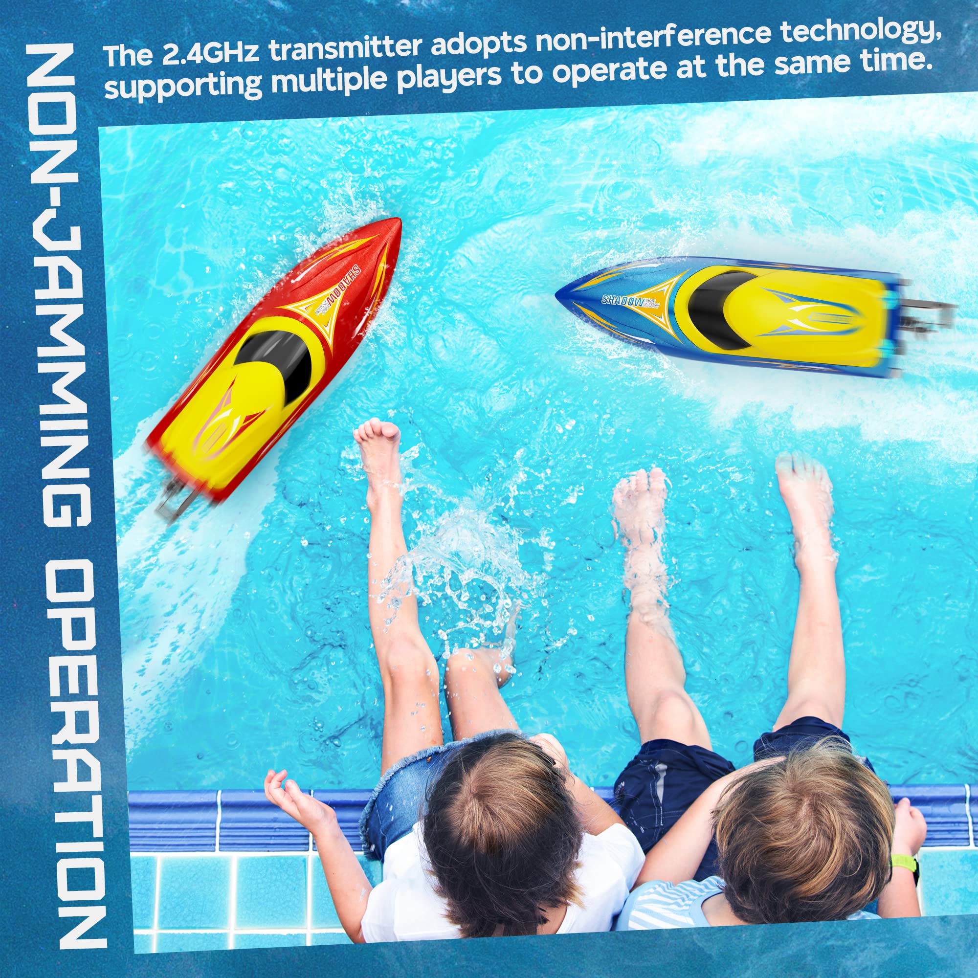 ALPHAREV R608 Brushless RC Boat for Adults - 30+ MPH High Speed Remote Control Boat for Pools, Lakes & Rivers, 2.4GHz Fast RC Speed Boat with Replaceable Parts - Perfect Summer Water Toy & Birthday Gift for Boys, Kids & Teens - Great for Racing, Pool Parties & Outdoor Water Adventures
