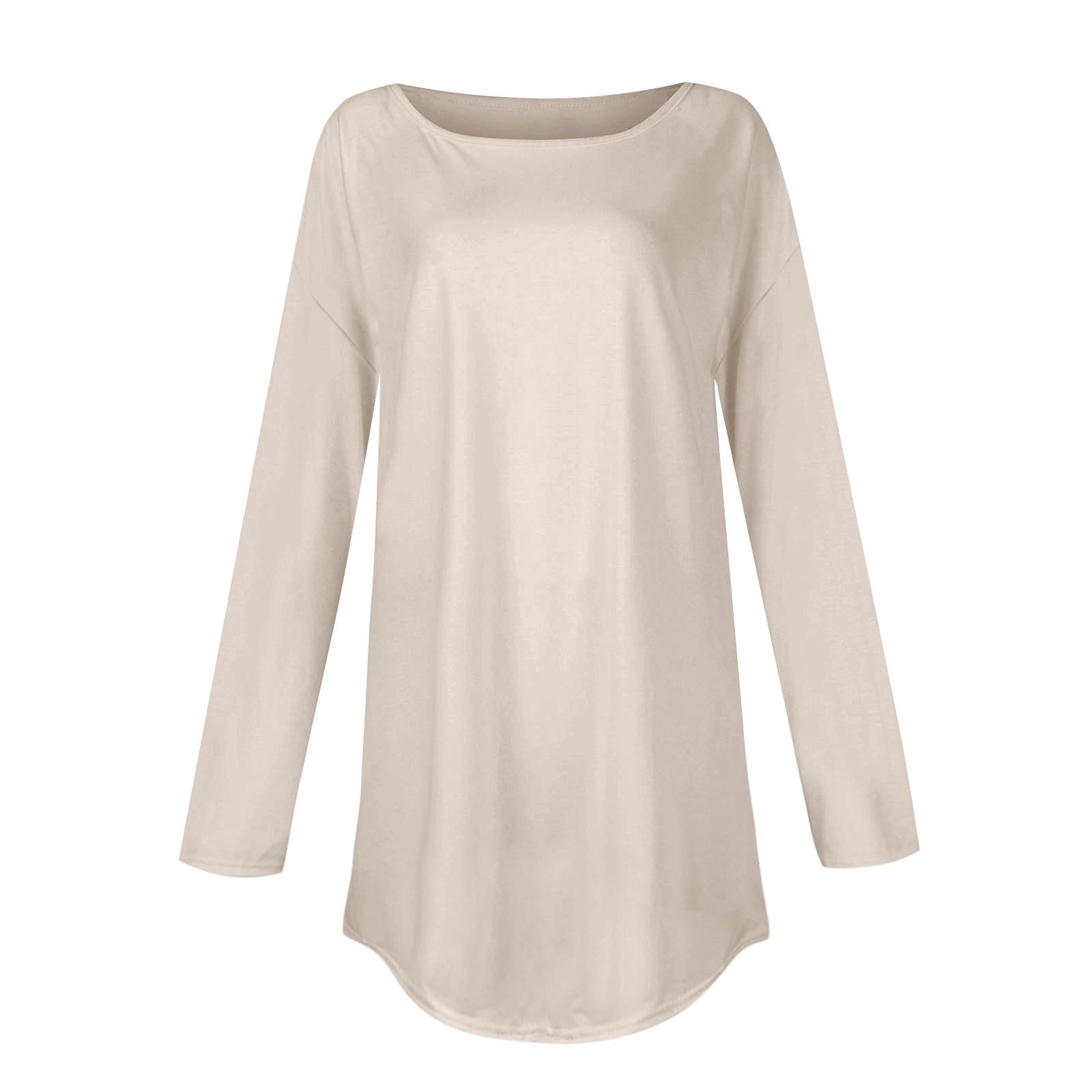 Trendy Plus Size Women's Long Sleeve Crewneck T-Shirt - Loose Fit Casual Blouse for Vacation & Going Out - Comfortable Ladies Top for Everyday Wear, Office & Weekend Outings