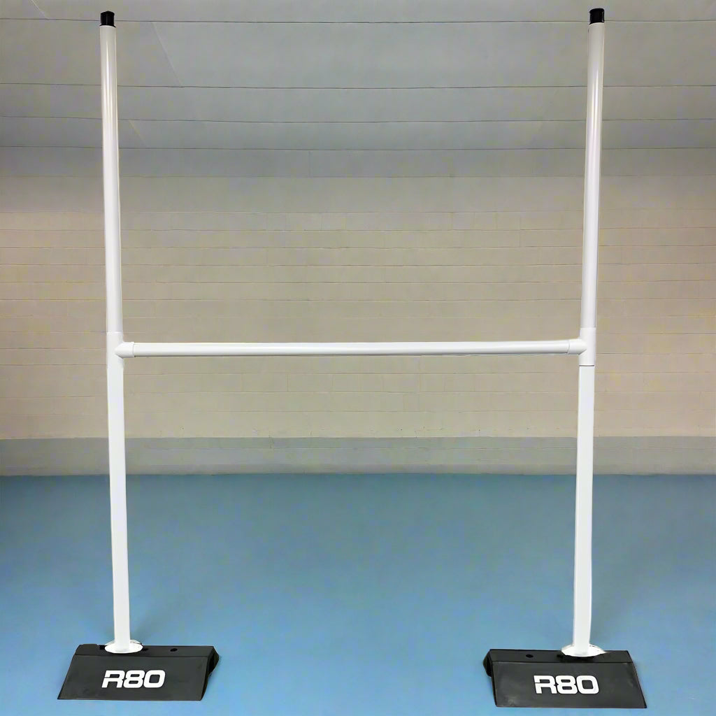R80 Junior Portable Rugby Goal Posts - All Surface Set for Kids & Youth - Perfect for Backyard, School, and Club Training