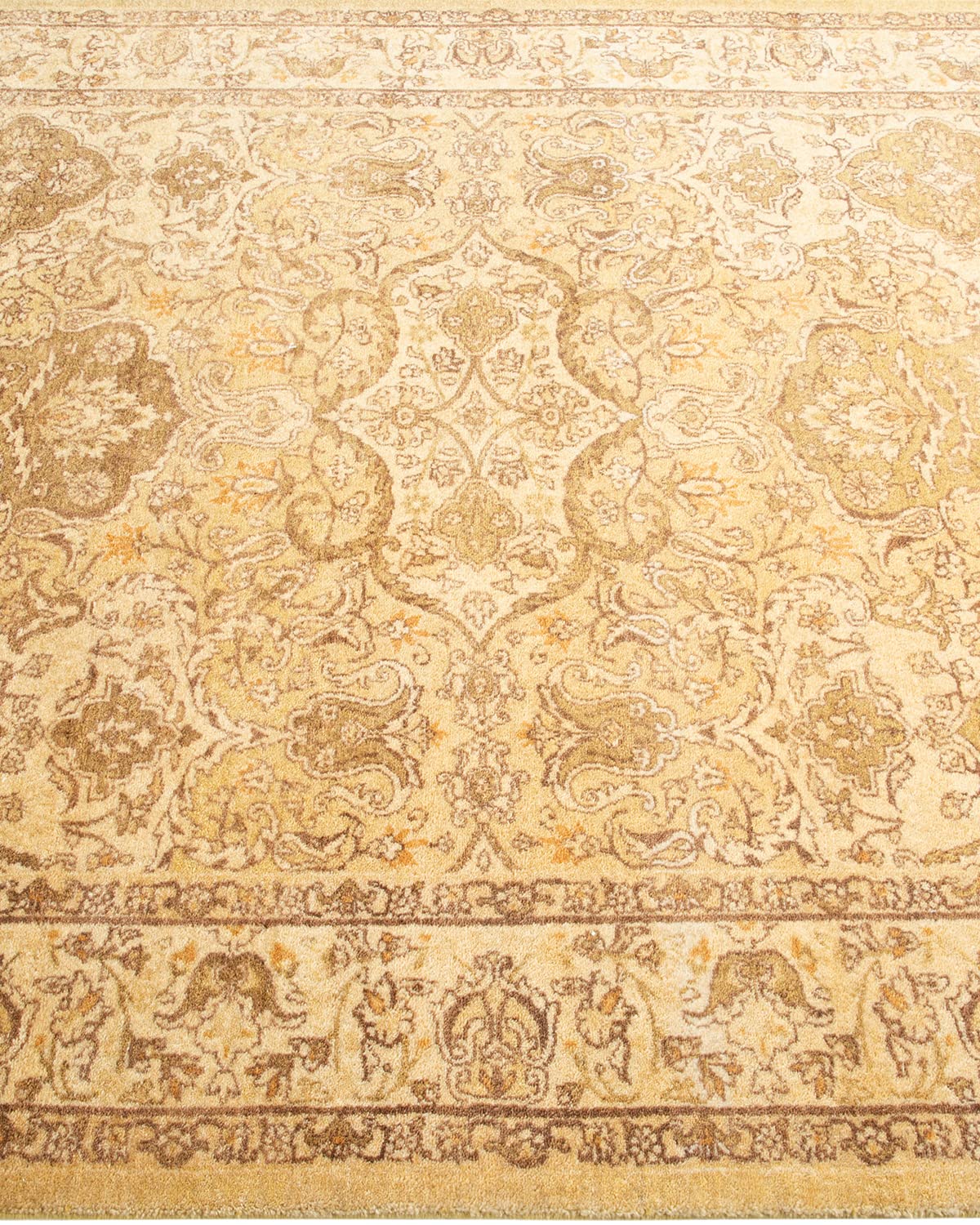 Handmade Traditional Oriental Mogul Green Wool Area Rug 4x6 - Unique Hand-Knotted Design for Living Room, Bedroom & Home Decor | Solo Rugs
