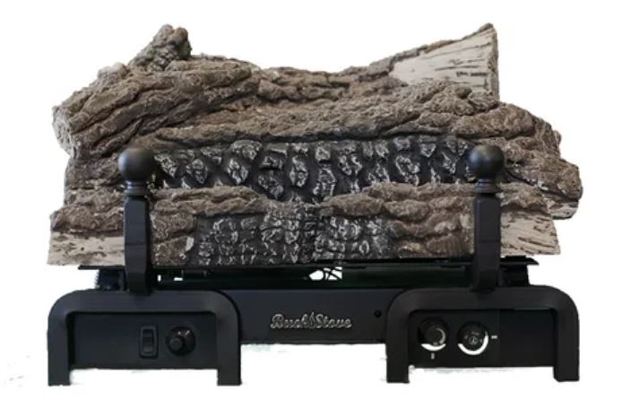 Buck Stove 18 Inch CR18 Ceramic Vent Free Gas Log Set - Natural Gas or Propane Ready - Realistic Fireplace Insert for Indoor Heating - Perfect for Living Rooms, Bedrooms & Cabins