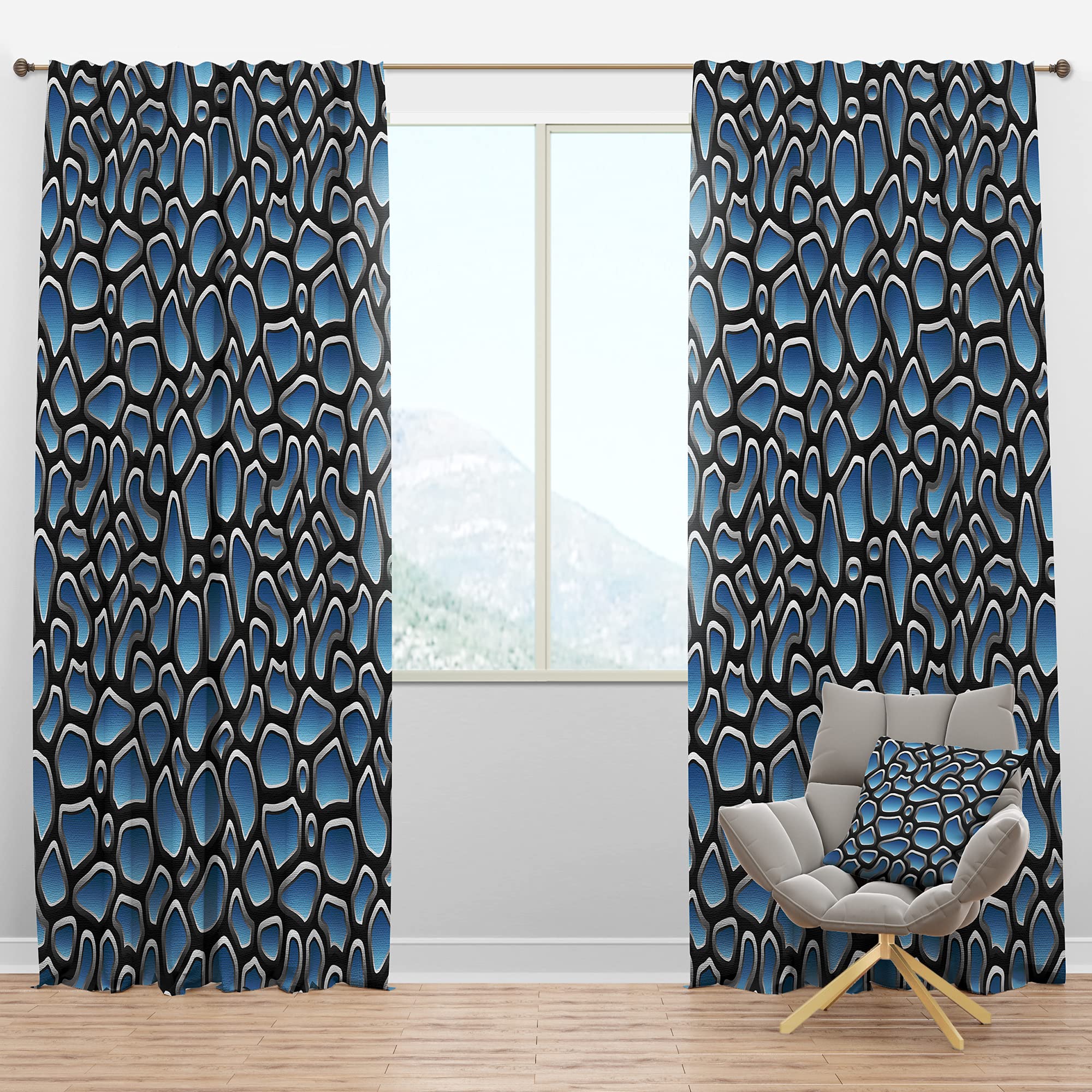 Blackout Curtains with Abstract Pattern - Thermal Insulated Bedroom & Living Room Drapes (52x84, Single Panel) - Perfect for Light Control, Privacy & Energy Efficiency