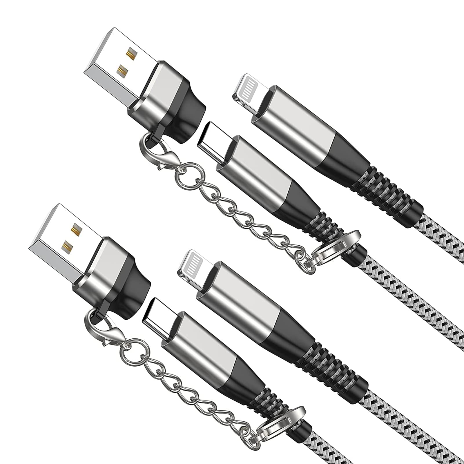 Apple MFi Certified 2-Pack 10ft iPhone Fast Charger Cable - USB C to Lightning Charging Cord Compatible with iPhone 14/13/12/11/X/8 & USB C to USB A Adapter - Perfect for Home, Office, Car & Travel Charging