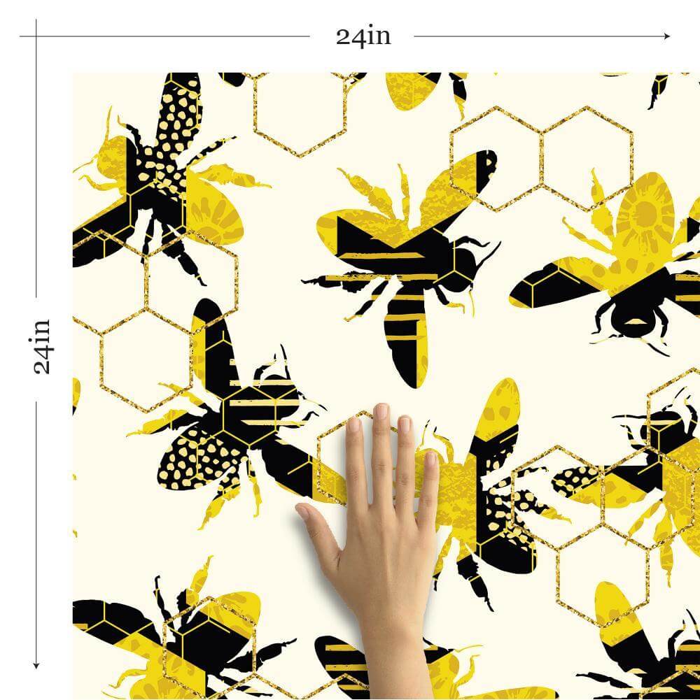 Black and Gold Animal Print Peel and Stick Removable Wallpaper - Self-Adhesive Decorative Wall Covering for Bedroom, Living Room, Nursery, or Office Decor