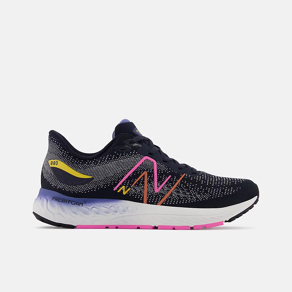 New Balance Kids' Fresh Foam X 880v12 Running Shoes - Eclipse/Moon Shadow/Vibrant Pink - Lightweight & Cushioned for School, Sports & Daily Activities