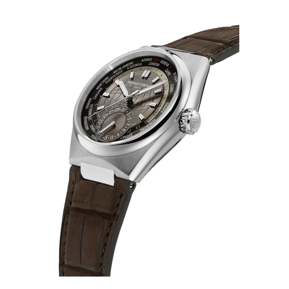 Highlife Worldtimer Automatic Watch 41mm Brown Leather Strap - Luxury Men's Timepiece for Business & Travel