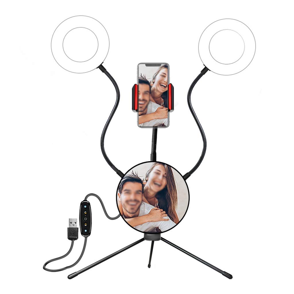 360° Rotating Mini Ring Light with Tripod - Perfect for Makeup, Videos & Selfies